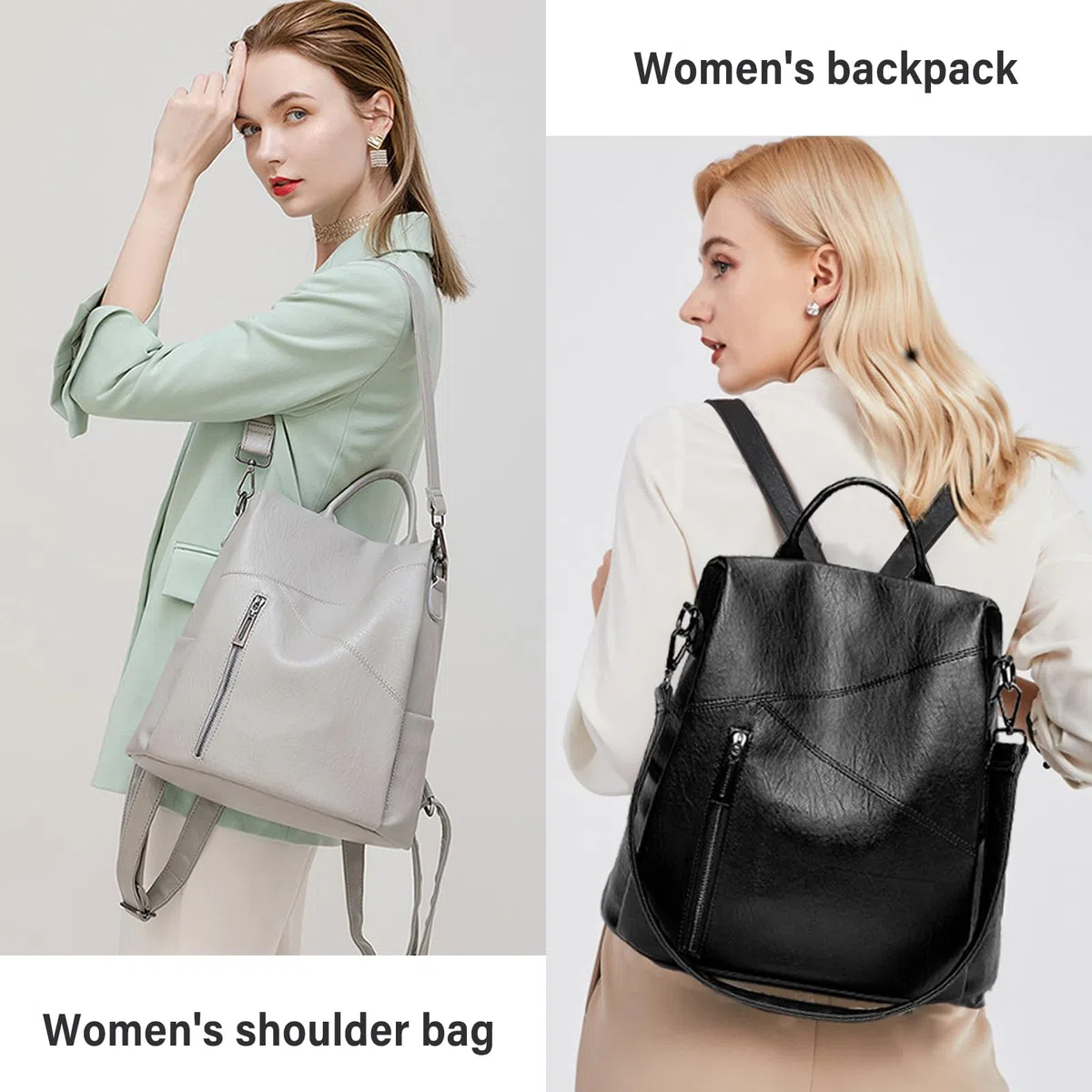 Donna Borse a zainetto in Pelle PU Zaino Da Donna Antifurto Zainetto Multifunzionale Borsa a tracolla per Uso Quotidiano e Viaggio