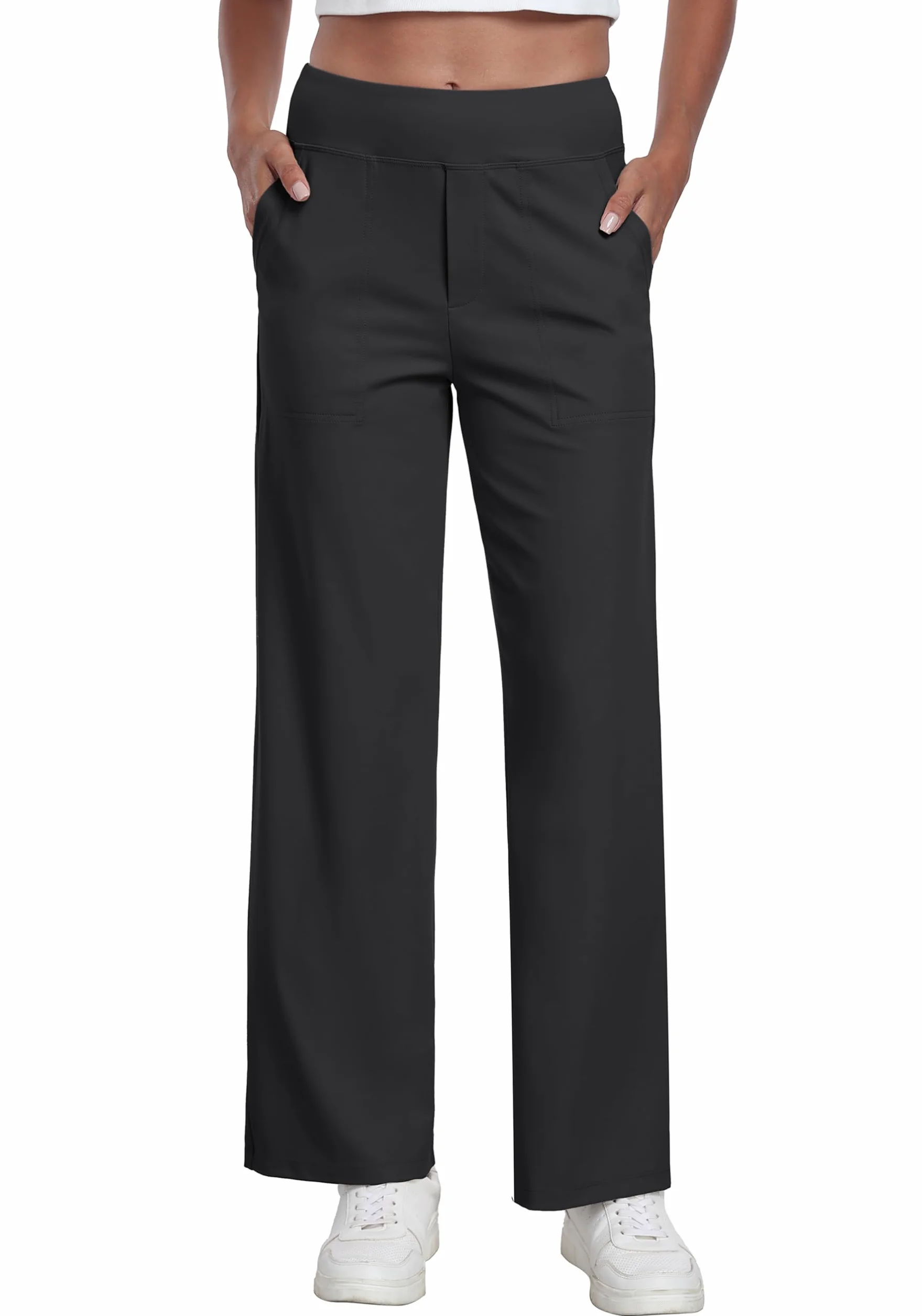 GRECERELLE Palazzo - Pantaloni da donna eleganti, larghi, con tasche