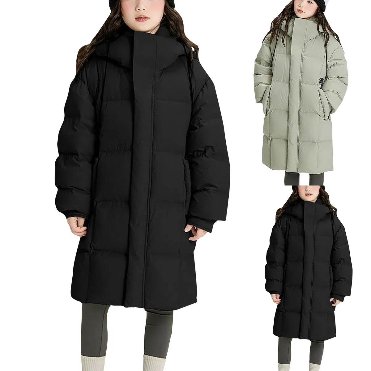 Cappotti lunghi invernali da ragazza con cappuccio parka per bambini caldo piumino per adolescenti lunghezza media impermeabile antivento piumino vestiti isolati capispalla