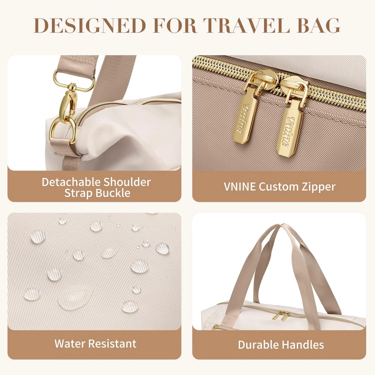 VNINE Borsone da Viaggio Donna,Bagaglio a Mano Borsa da Viaggio con Scomparto per le Scarpe, Grande Borsa Parto Ospedale Mamma Nascita, Impermeabile Borsa Piscina Sportiva, Travel Weekender Gym Bag