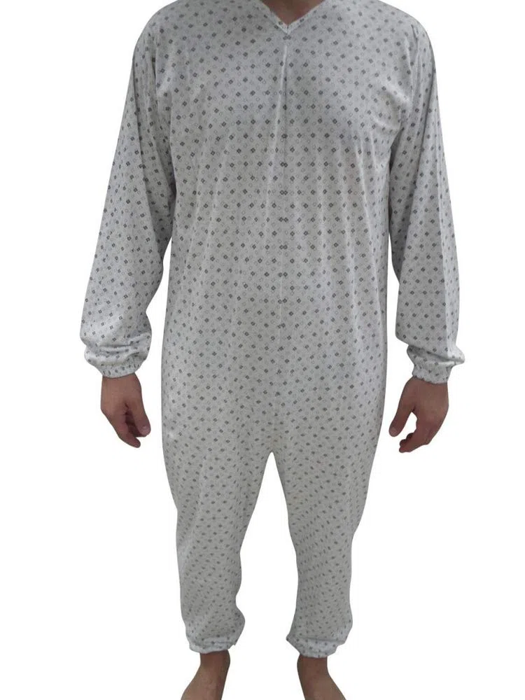 MADE IN ITALY Saggio Tutone Pigiama Intero Anziano Unisex Mezza Stagione