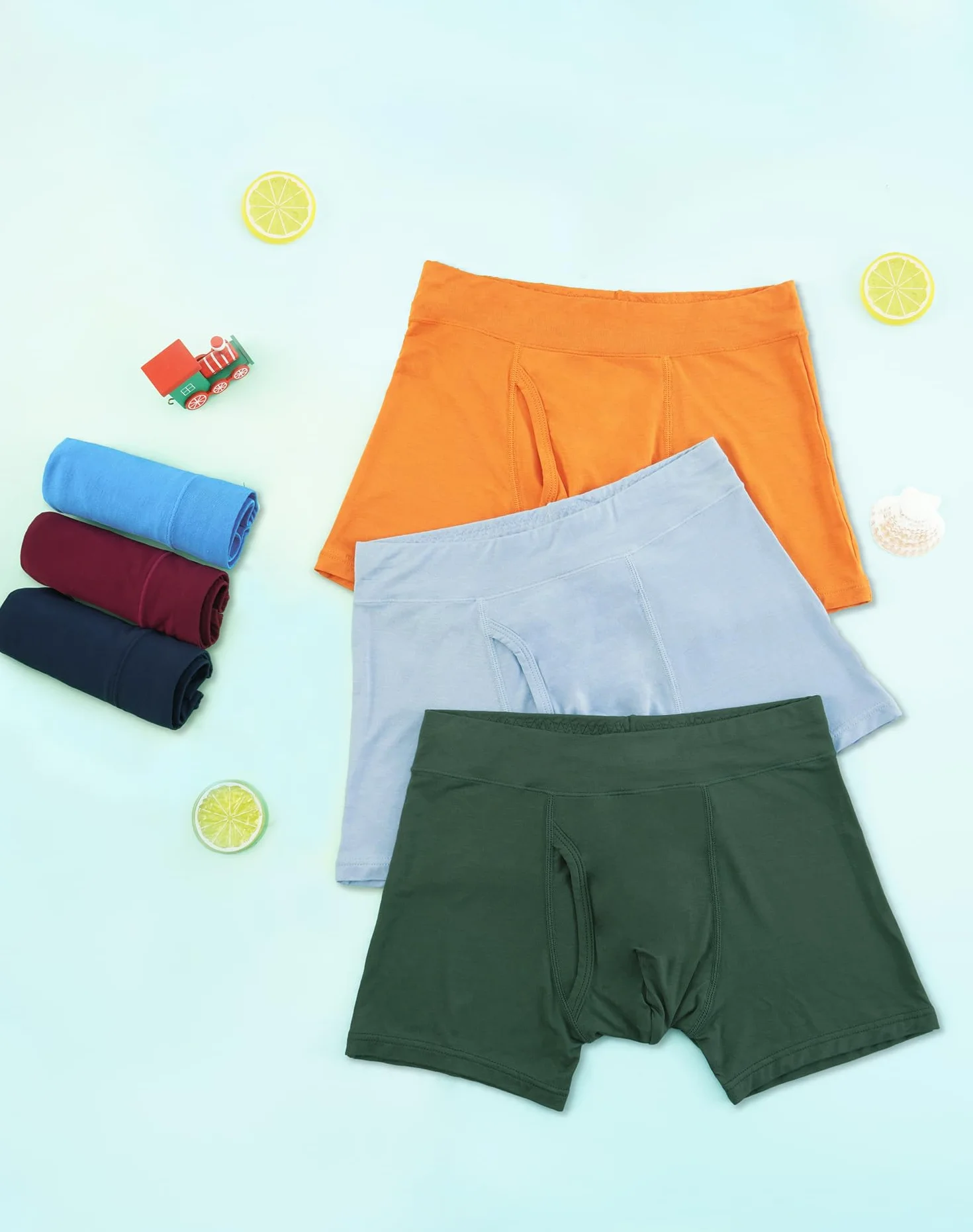 INNERSY Boxer da ragazzo in bambù con apertura, biancheria intima per bambini, 116-176, confezione da 6