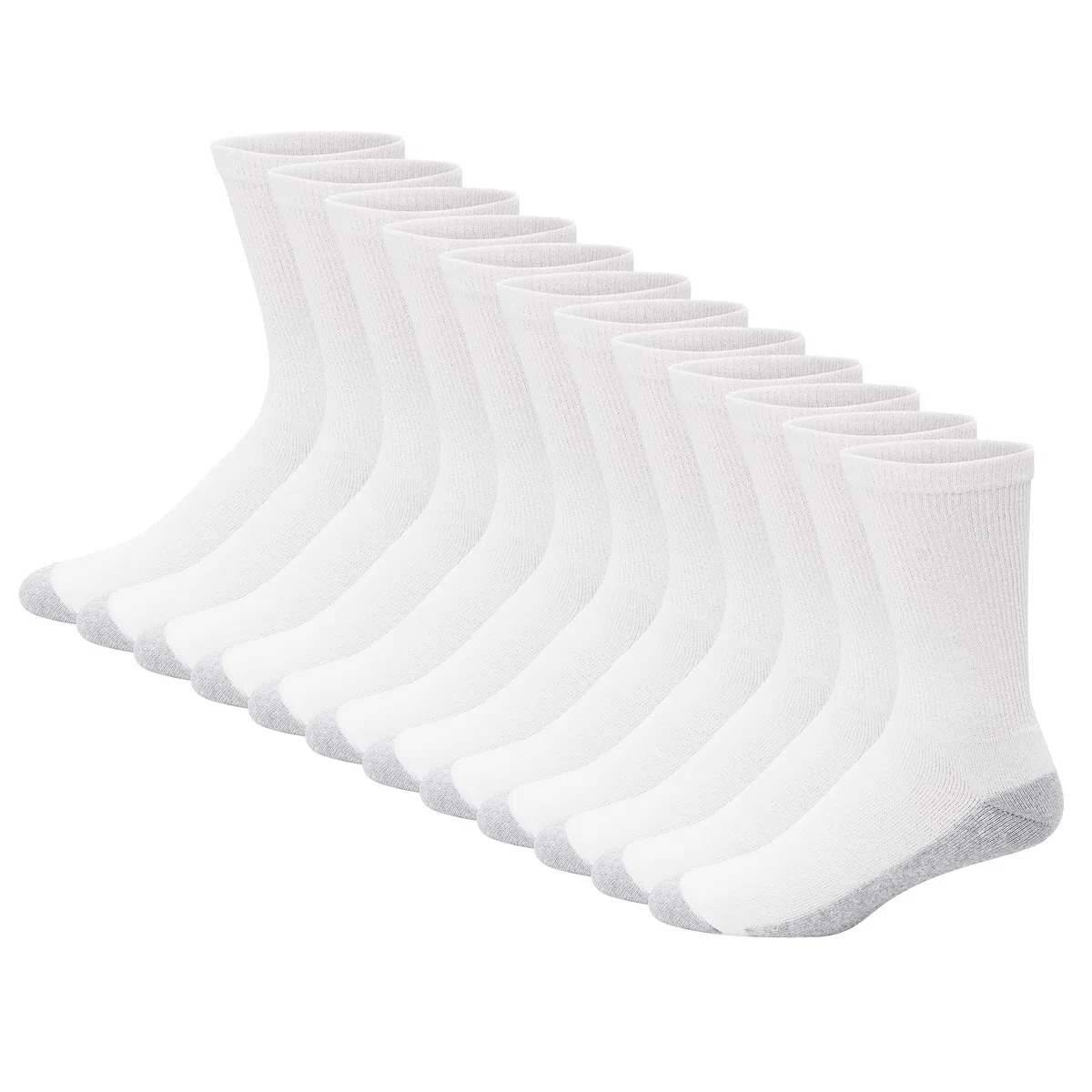 Hanes Double Tough Socks, Crew And Ankle Moisturing Wicking Socks, Black & White, Multi-packs Tinta unita Uomo (Pacco da 12)