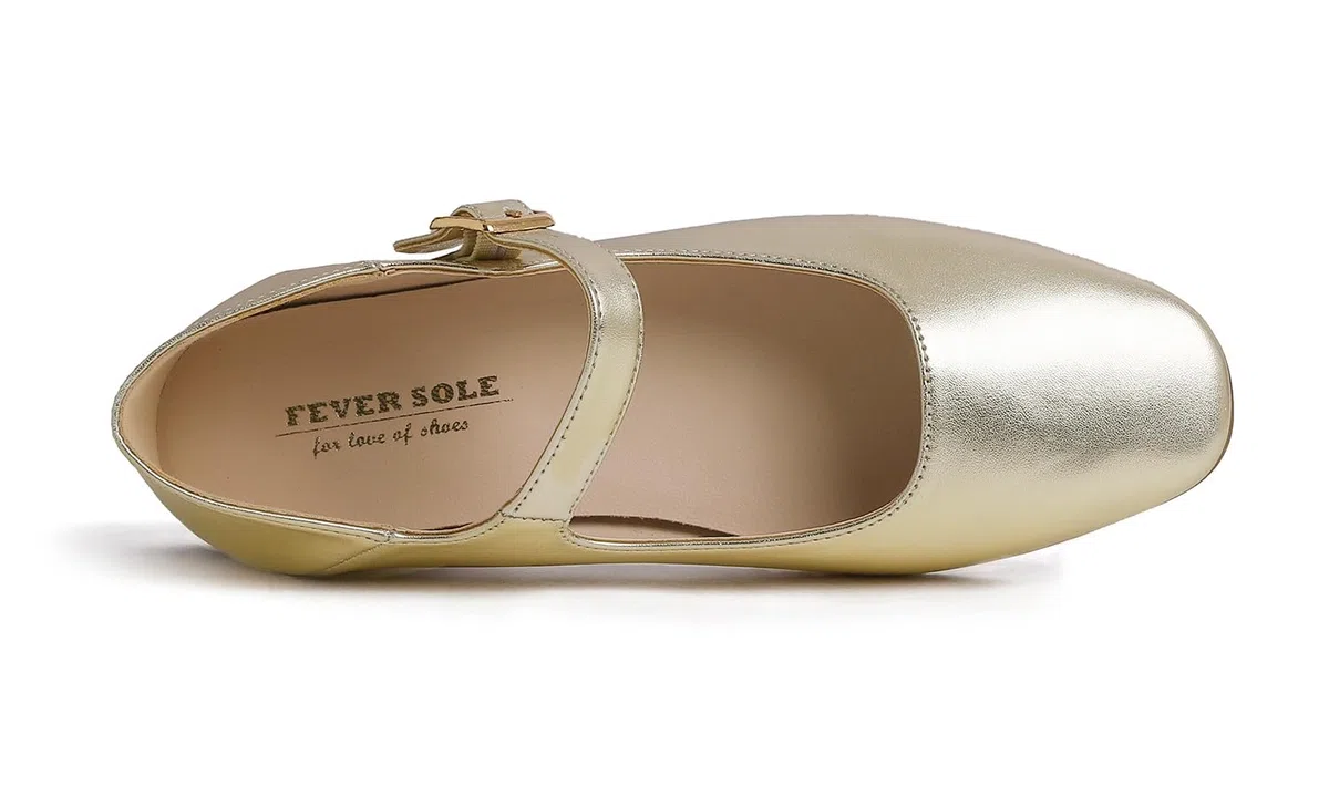 Feversole Women's Square Toe Mary Jane Fashion，Punta Quadrata Easy Buckle Tacco Basso Slip On Flats in Pelle vegana