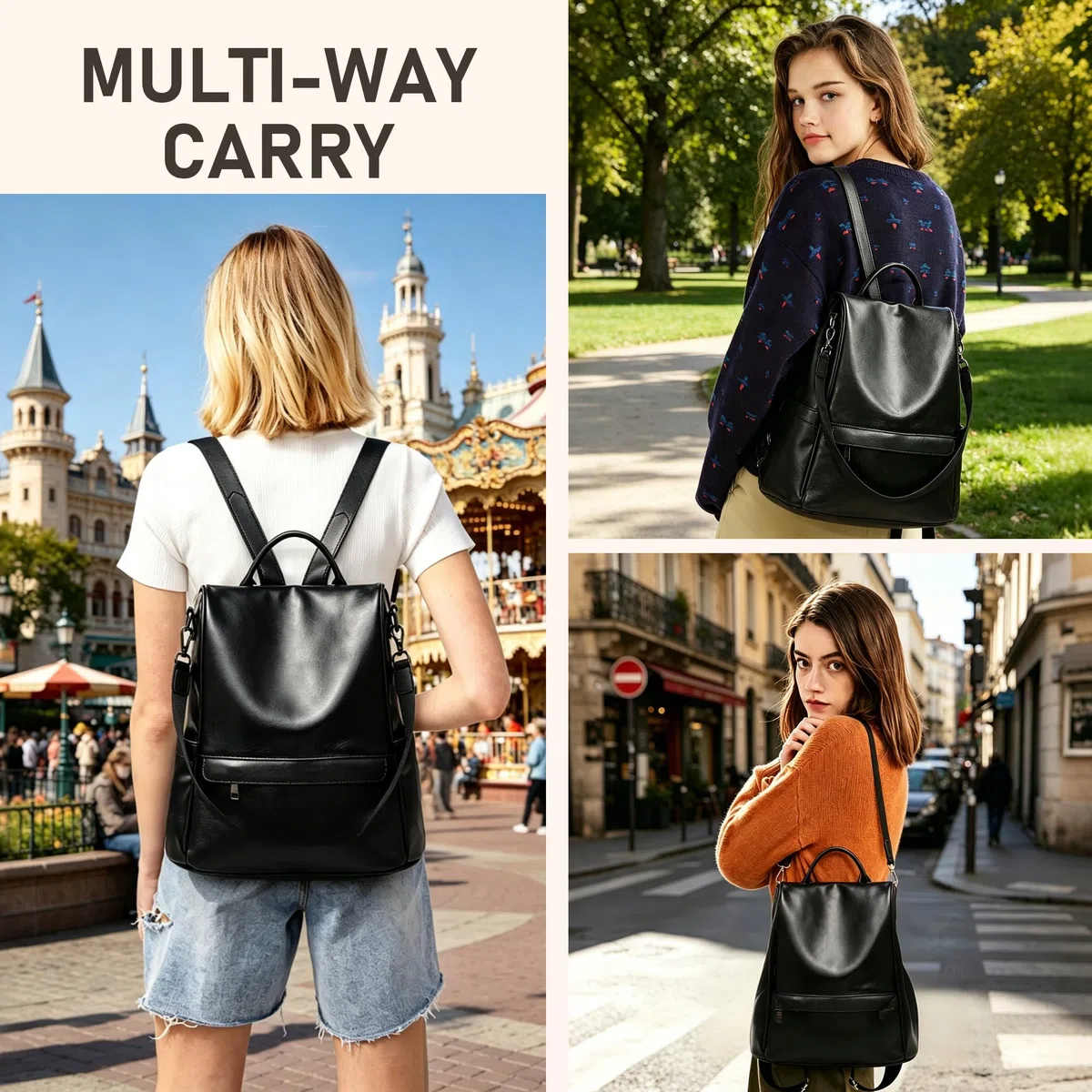 shepretty Zaini, zaino da viaggio da donna, antifurto, borsa a tracolla