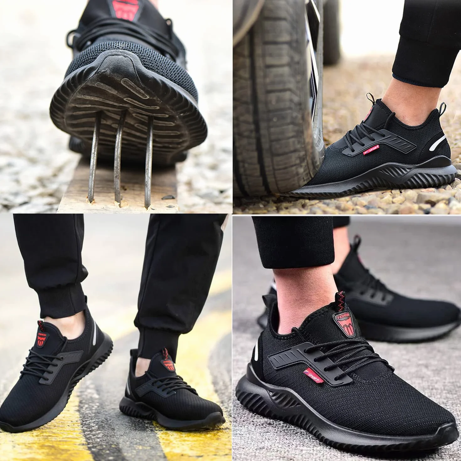 Calish Scarpe Antinfortunistiche Uomo Donna Scarpe da Lavoro con Punta in Acciaio Leggere Comode Scarpe Sicurezza Sportive Scarpe da Cantiere Antiscivolo Traspiranti