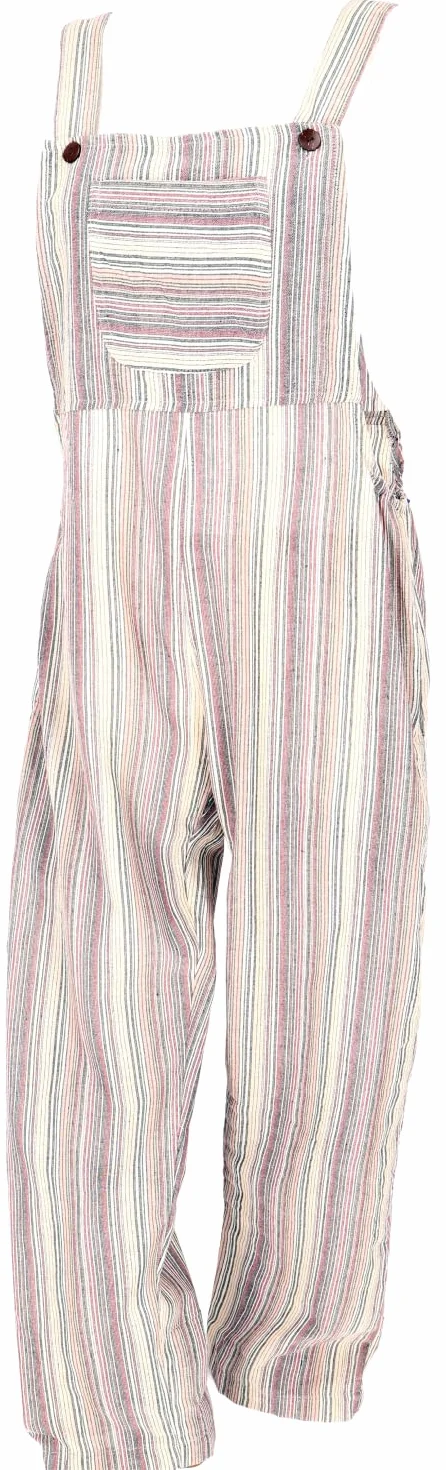 GURU SHOP Salopette ariose stile etnico boho oversize, tuta estiva da donna, in cotone