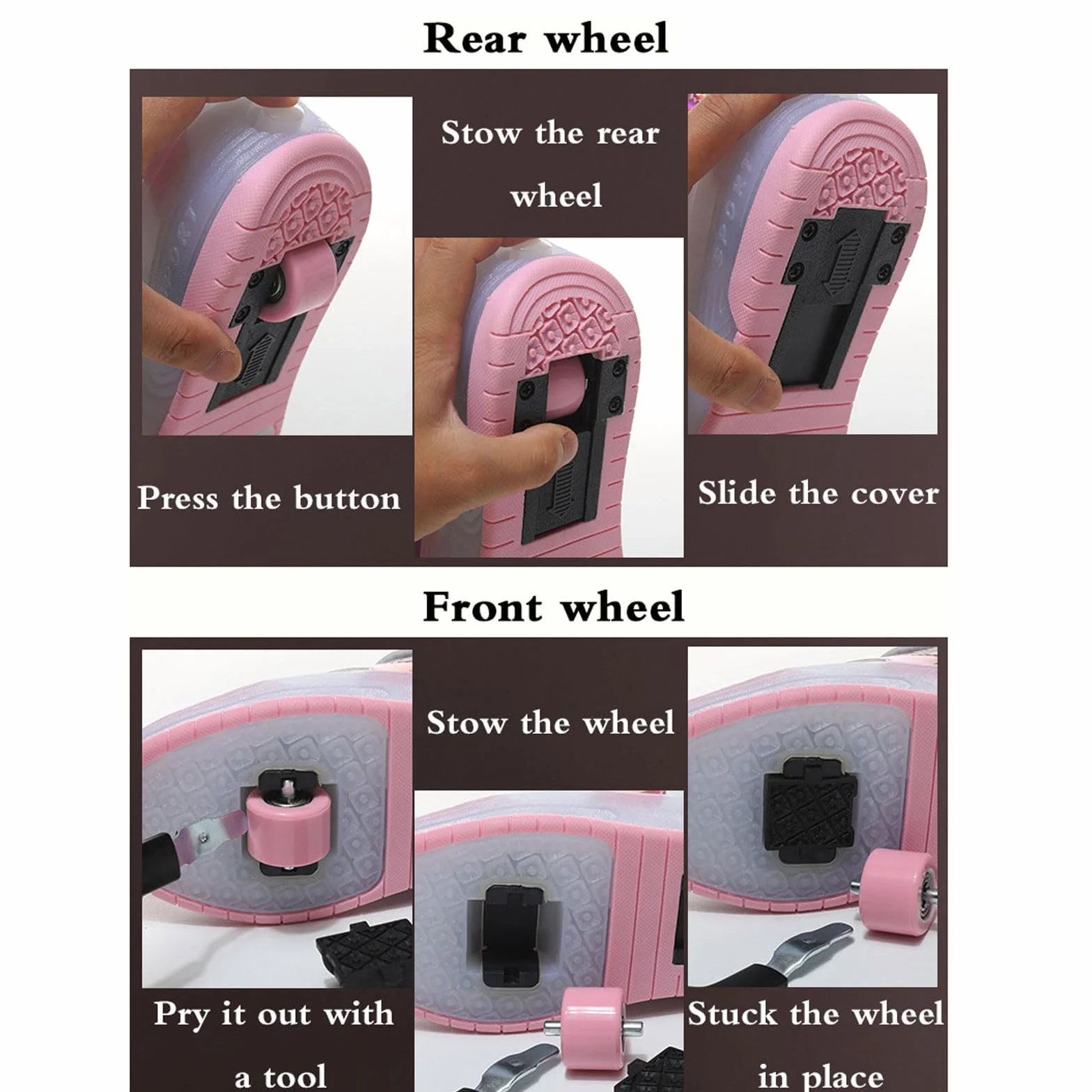 Sneakers Retrattile Doppia Ruote,Scarpe con Rotelle per Ragazzo e Ragazza,Rotelle a Scomparsa Skateboard Sneakers,Traspirante,con 2 Ruote,per Bambino Ragazze e Ragazzi