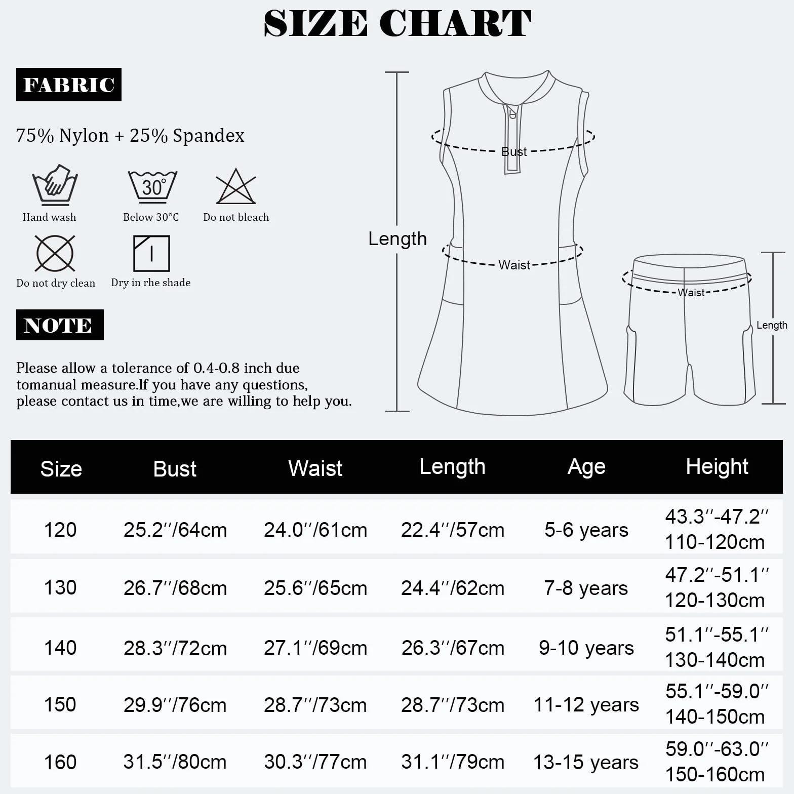 Bezioner Vestito Tennis Ragazze Abito Golf Cerniera Abito Sportivi con Pantaloncini e 4 Tasche Abbigliamento da Padel Bambini