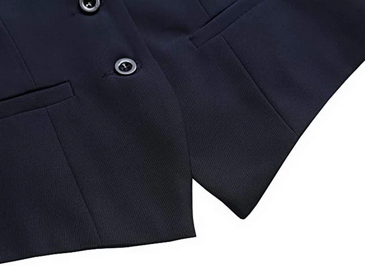 V VOCNI Gilet da donna completamente foderato con 4 bottoni con scollo a V