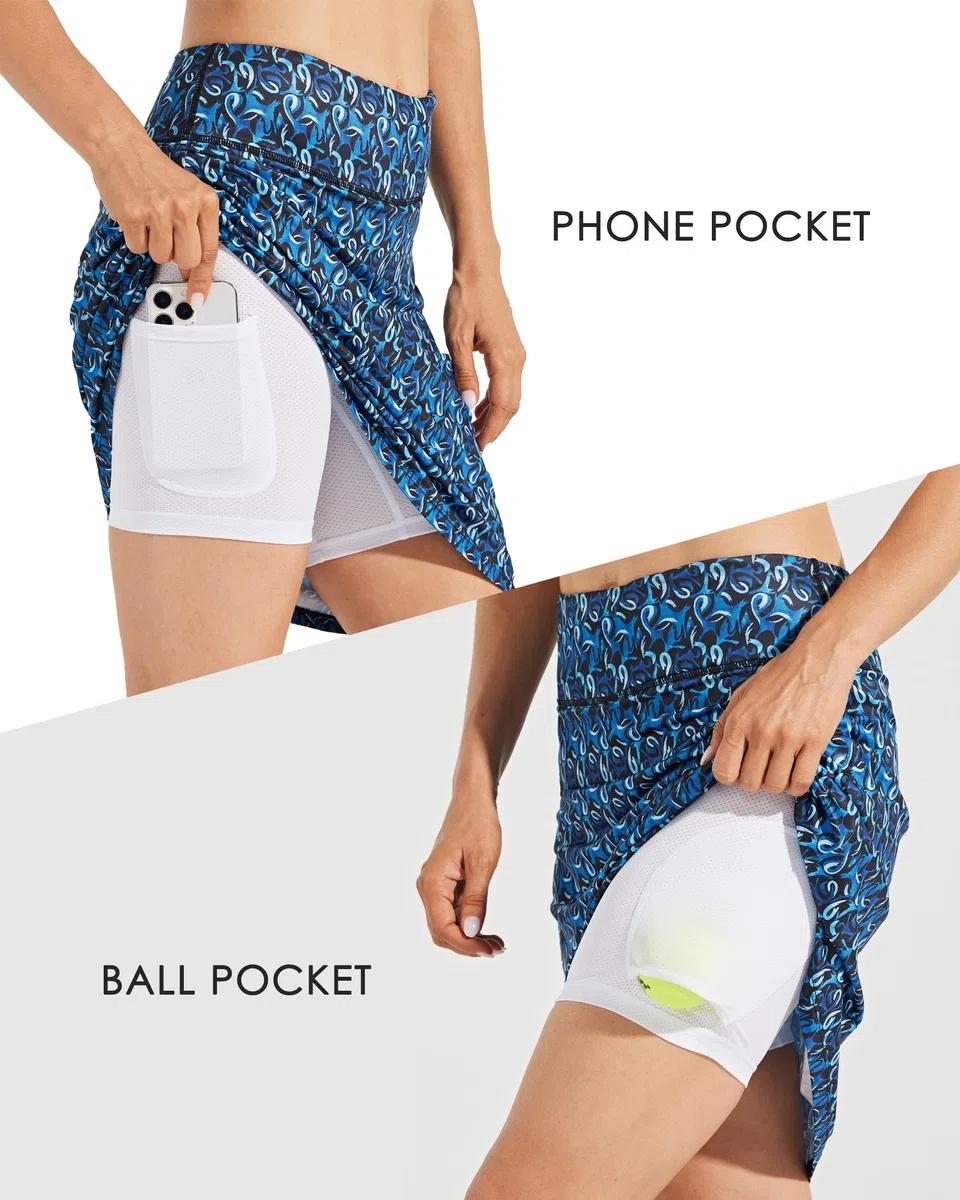 WILLIT Gonne da golf da donna, lunghezza al ginocchio, da tennis, sportive, casual, con protezione UVA
