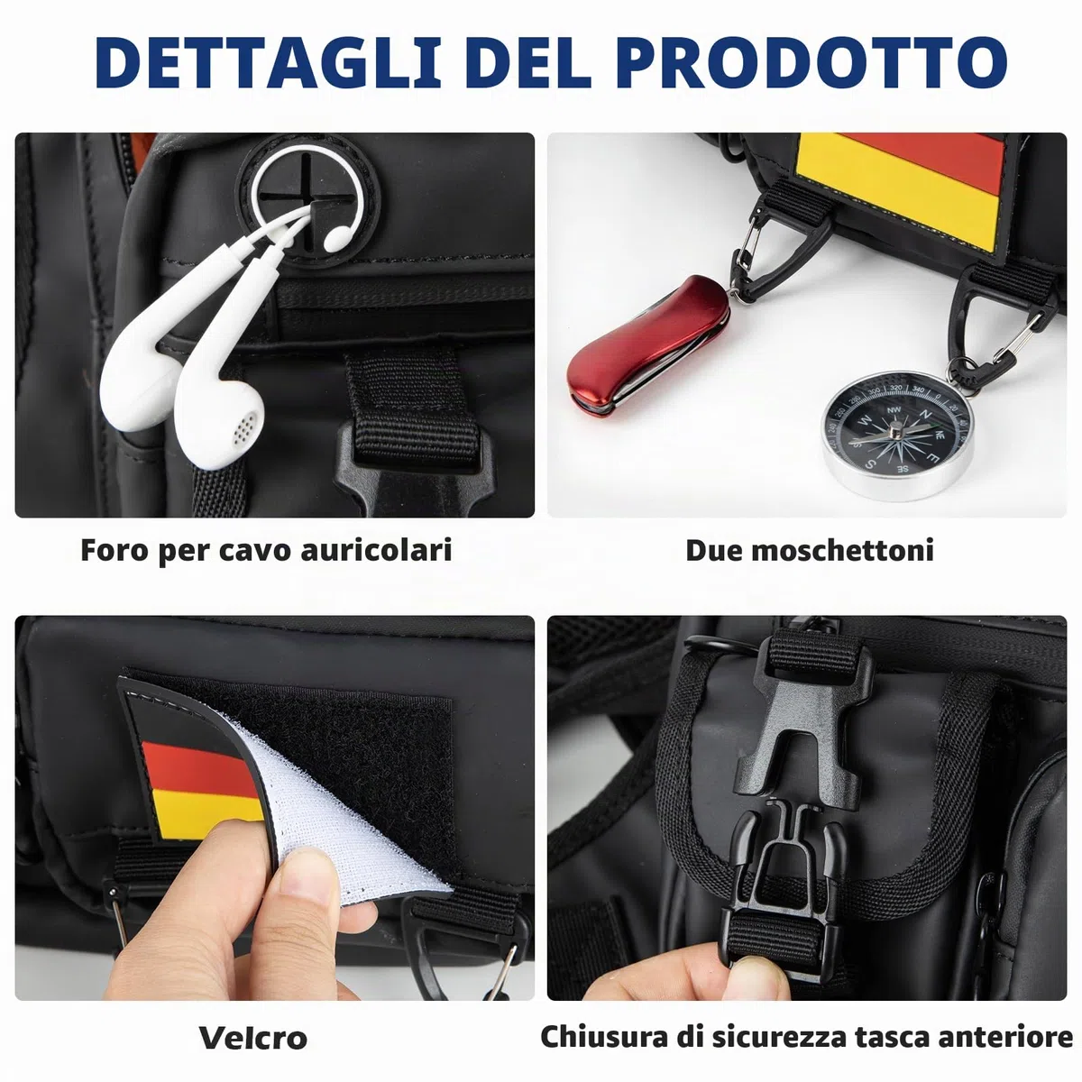 Jueachy Marsupio impermeabile da donna e uomo: borsa sportiva, gilet da corsa per cellulare con striscia riflettente, zaino da corsa, cinghia regolabile, per palestra, jogging, allenamento, corsa