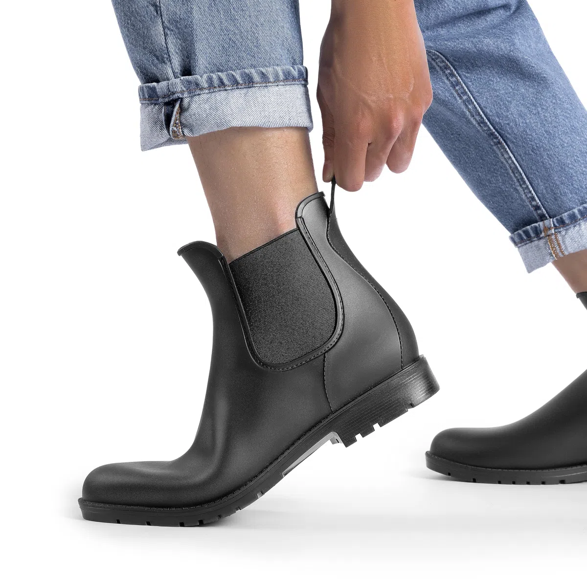 DREAM PAIRS Stivali da Pioggia Uomo Chelsea Wellington Rain Boots Impermeabili Stivaletti Elastico Outdoor Ankle Boot