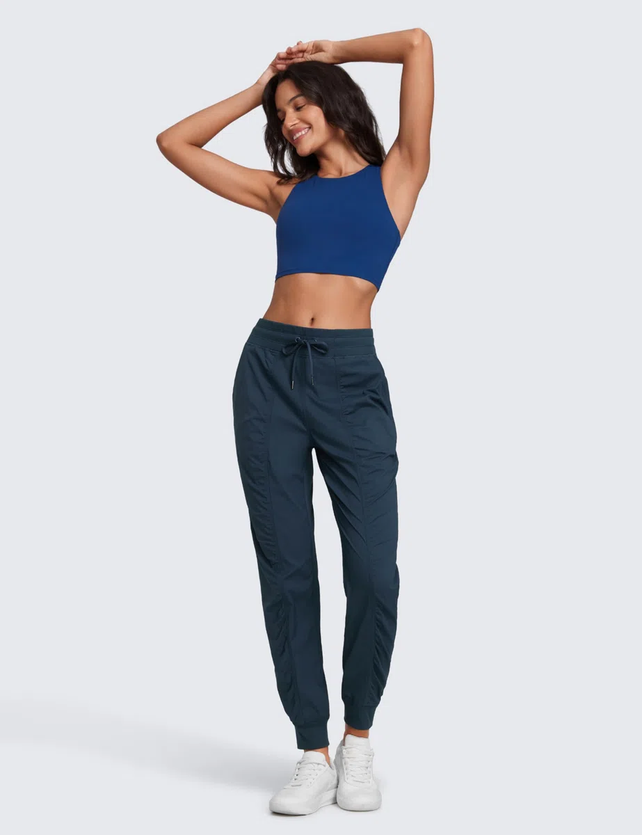 CRZ YOGA Pantaloni Atletici da Donna Morbidi Affusolati con Coulisse con Tasche - 72 cm