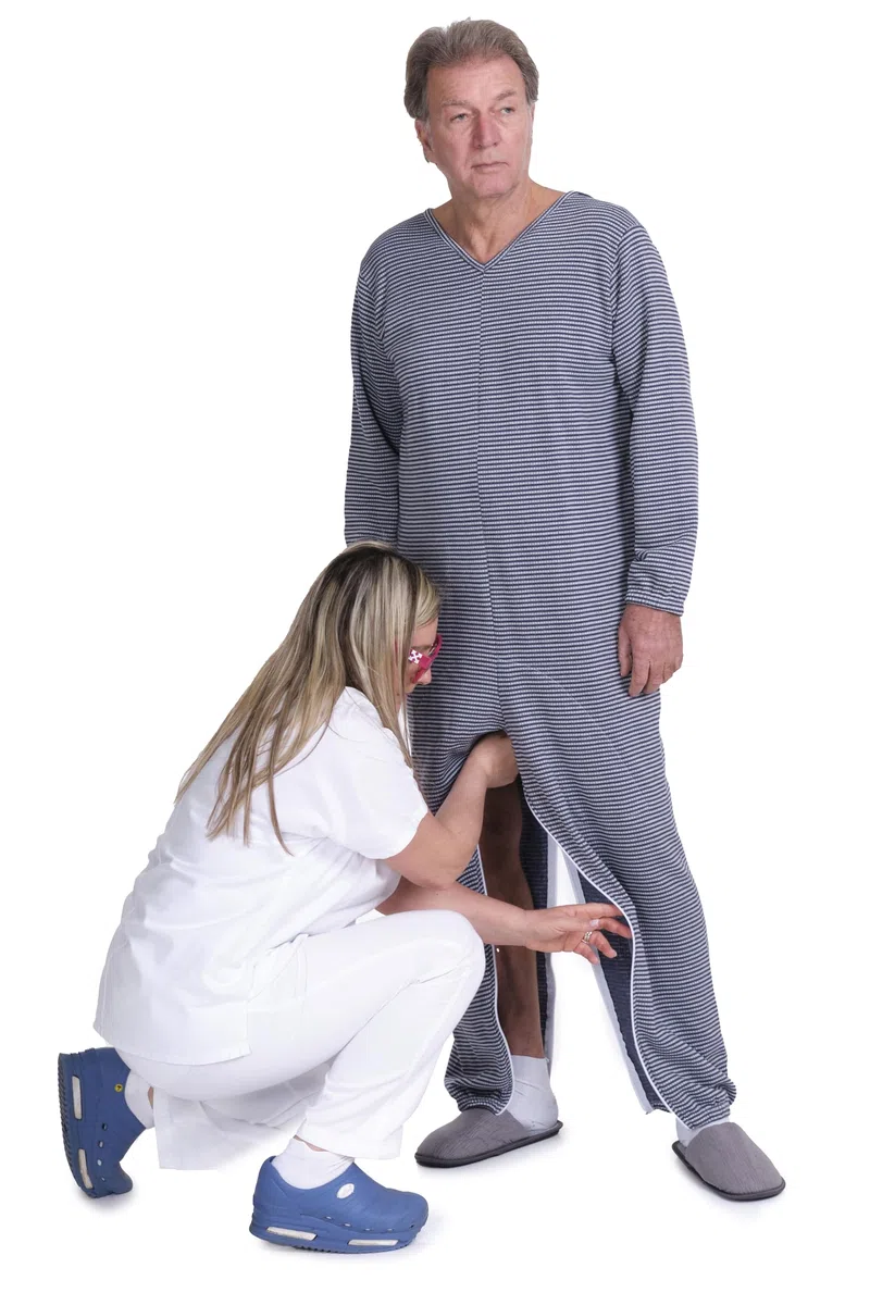 FERRUCCI COMFORT Pigiama Tutone Sanitario comodità Manica Lunga 3 Cerniere/Zip Schiena -Interno Gamba Invernale Tessuto Pesante