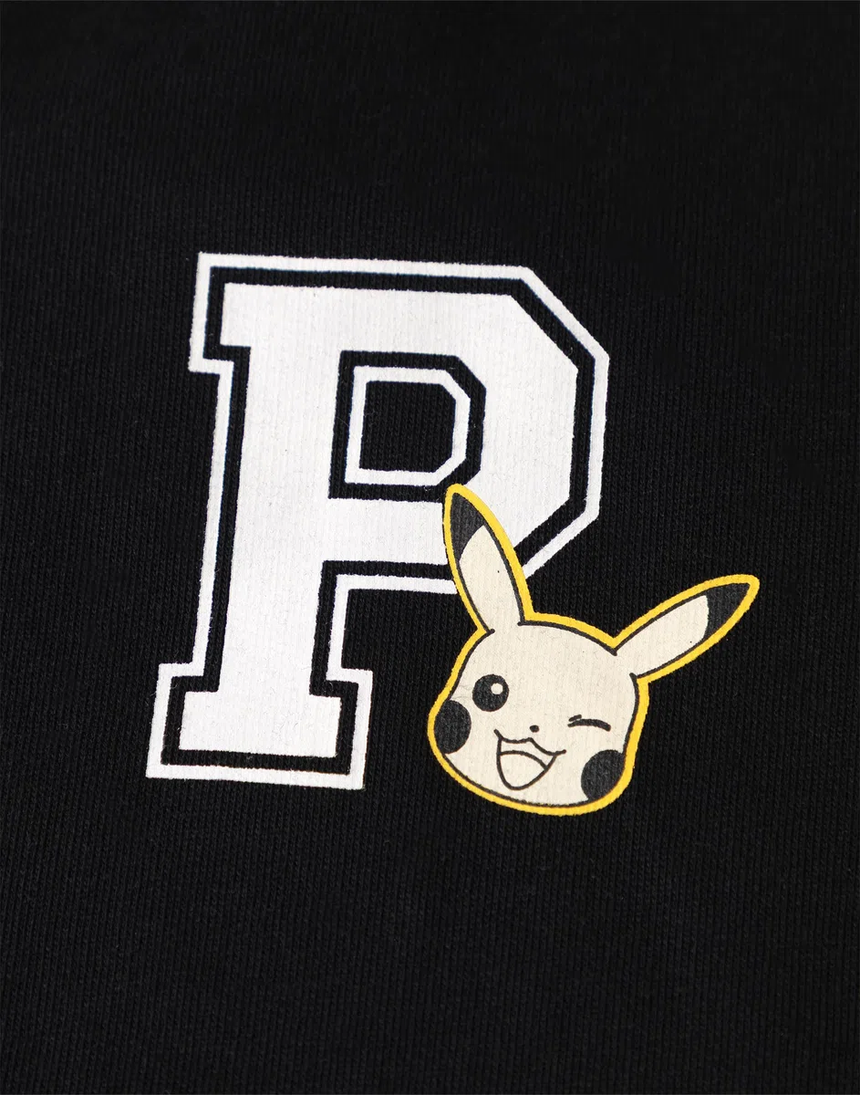 Pokémon Giubbotto bomber da ragazzo Pikachu in nero | Giacca college unisex per bambini con grafica | Capispalla casual a maniche lunghe | 0025 Indice Abbigliamento dei personaggi