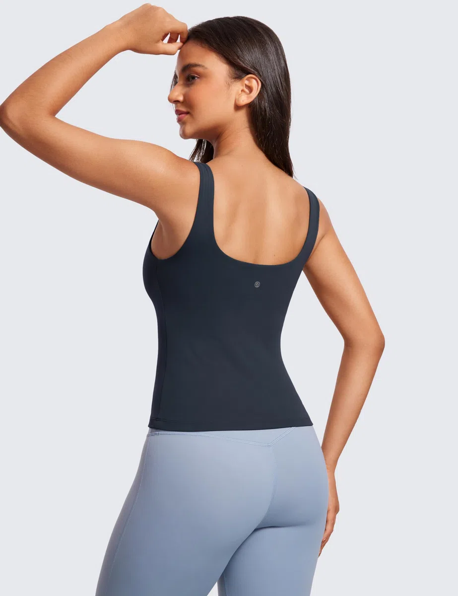CRZ YOGA Butterluxe U Collo Cisterna Cime per Donne Imbottito Ritaglia Cime Canotta