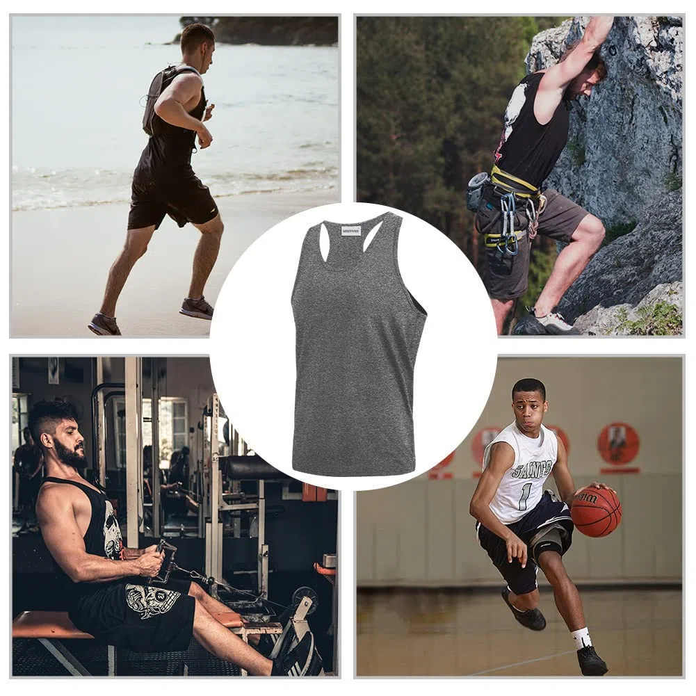 MEETWEE Canotta Uomo, Sportiva Canottiera Gym Tank Top Palestra Canotte Maglie Senza Maniche T Shirt da Bodybuilding Corsa Fitness