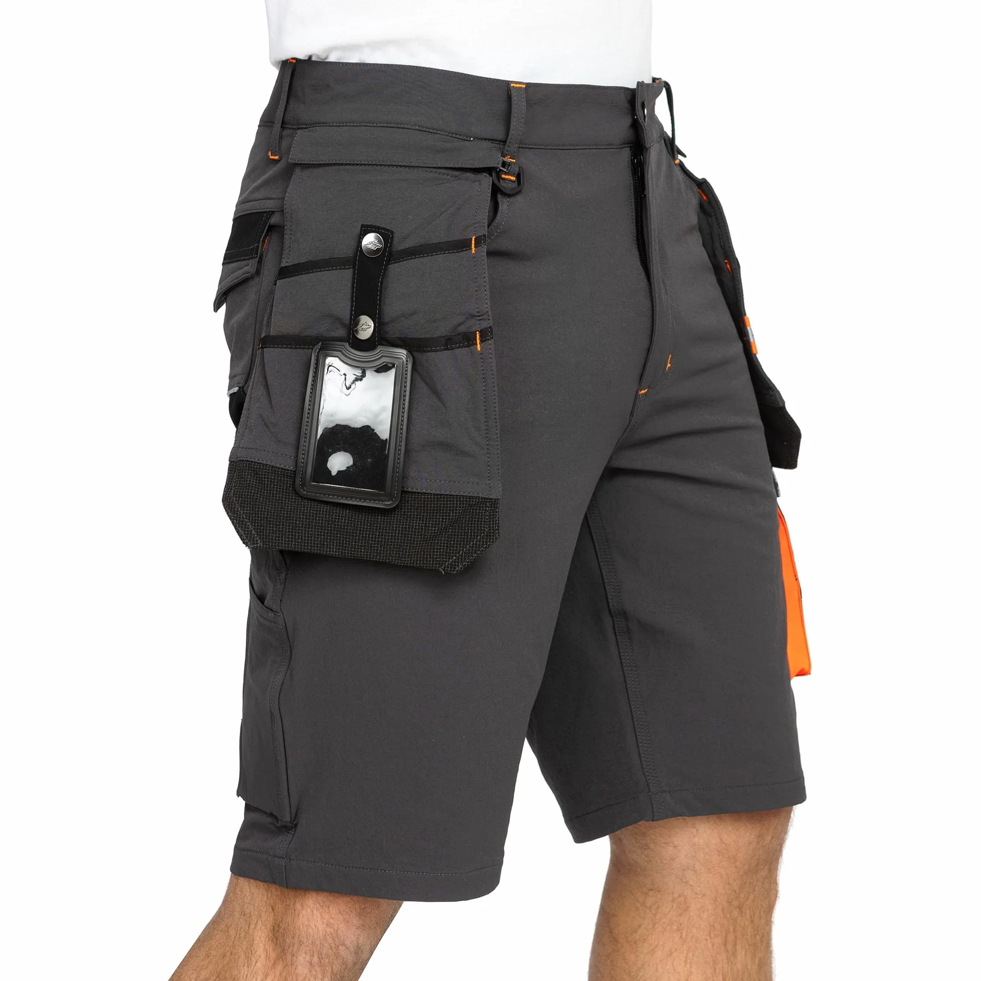 BWOLF Vector Pantaloncini da Lavoro da Uomo, Robusti e Flessibili, 90% Nylon, 10% Elastan, Leggeri, Elastici, con Molti Tasche