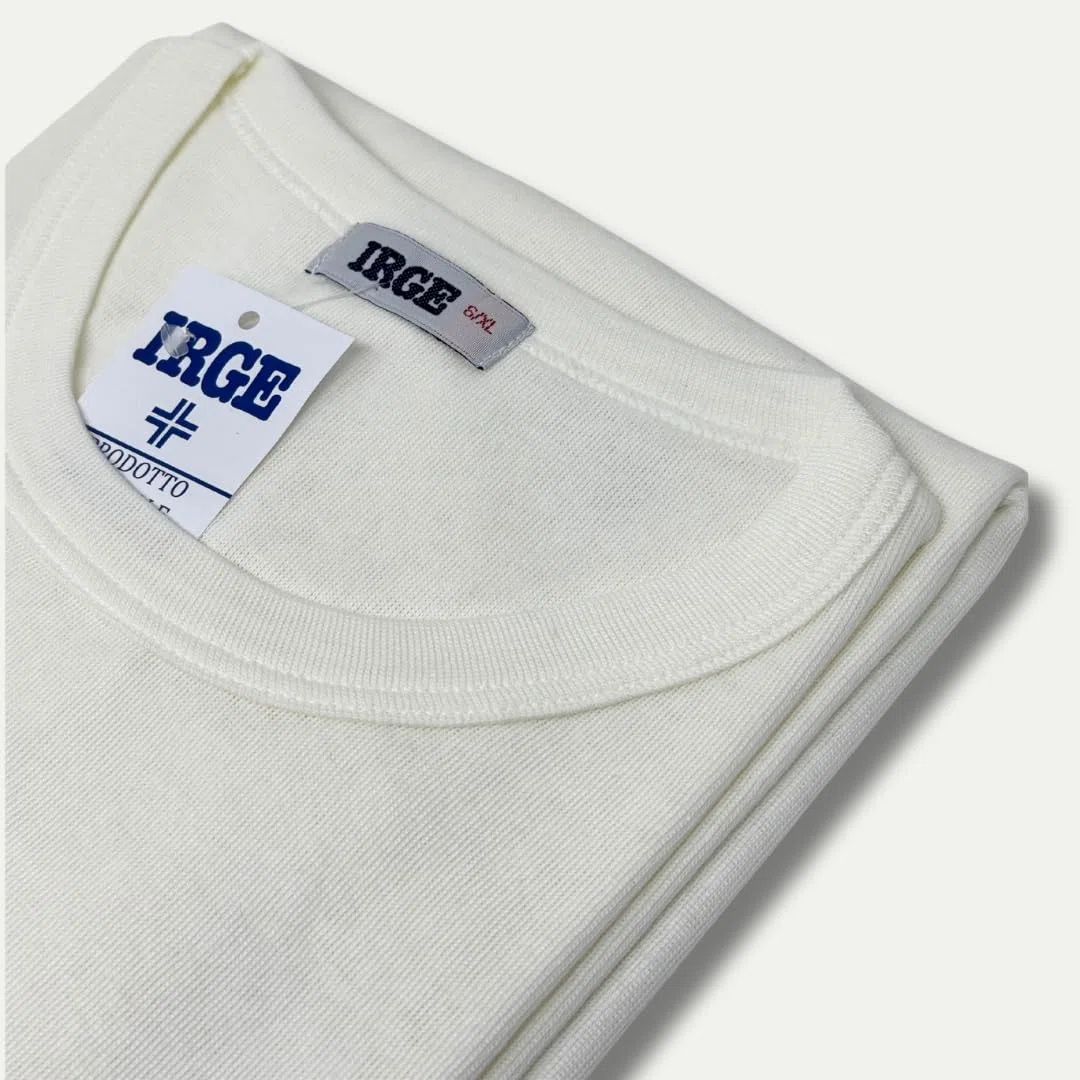 Irge - Maglie Intime Uomo Lana e Cotone (Pacco da 3) Girocollo e Scollo V Lana Fuori e Cotone sulla Pelle per L'Autunno e l'inverno