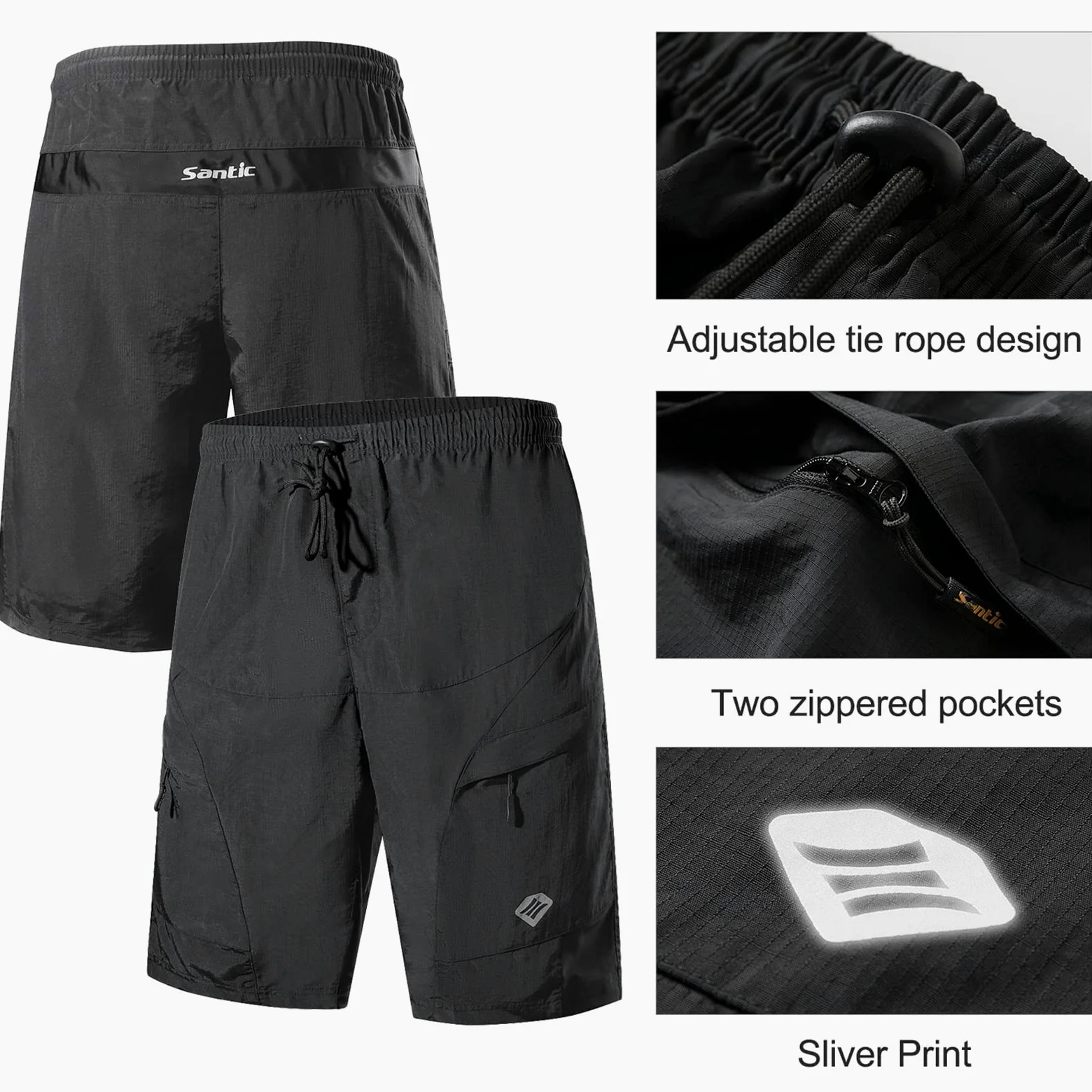 Santic Pantaloncini Ciclismo Uomo Pantaloncini Ciclista Pantaloncini Bicicletta Ciclismo Uomo