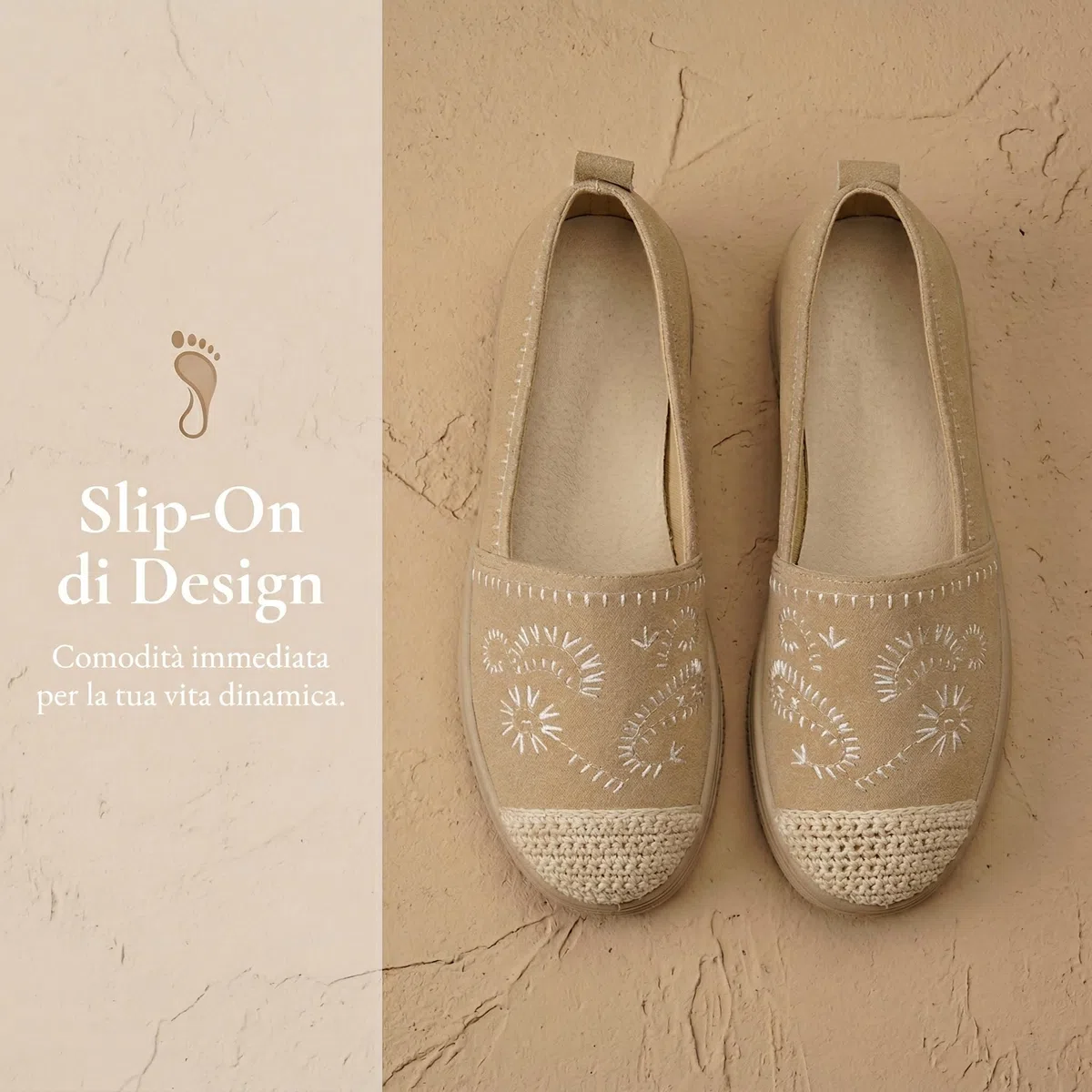 GLAMORA Mocassini Donna Espadrillas Ballerine Slip On Senza Lacci Leggeri Traspiranti Punta Rinforzata Ricamo Elastico Suola Antiscivolo Scarpe Basse Comode Estate