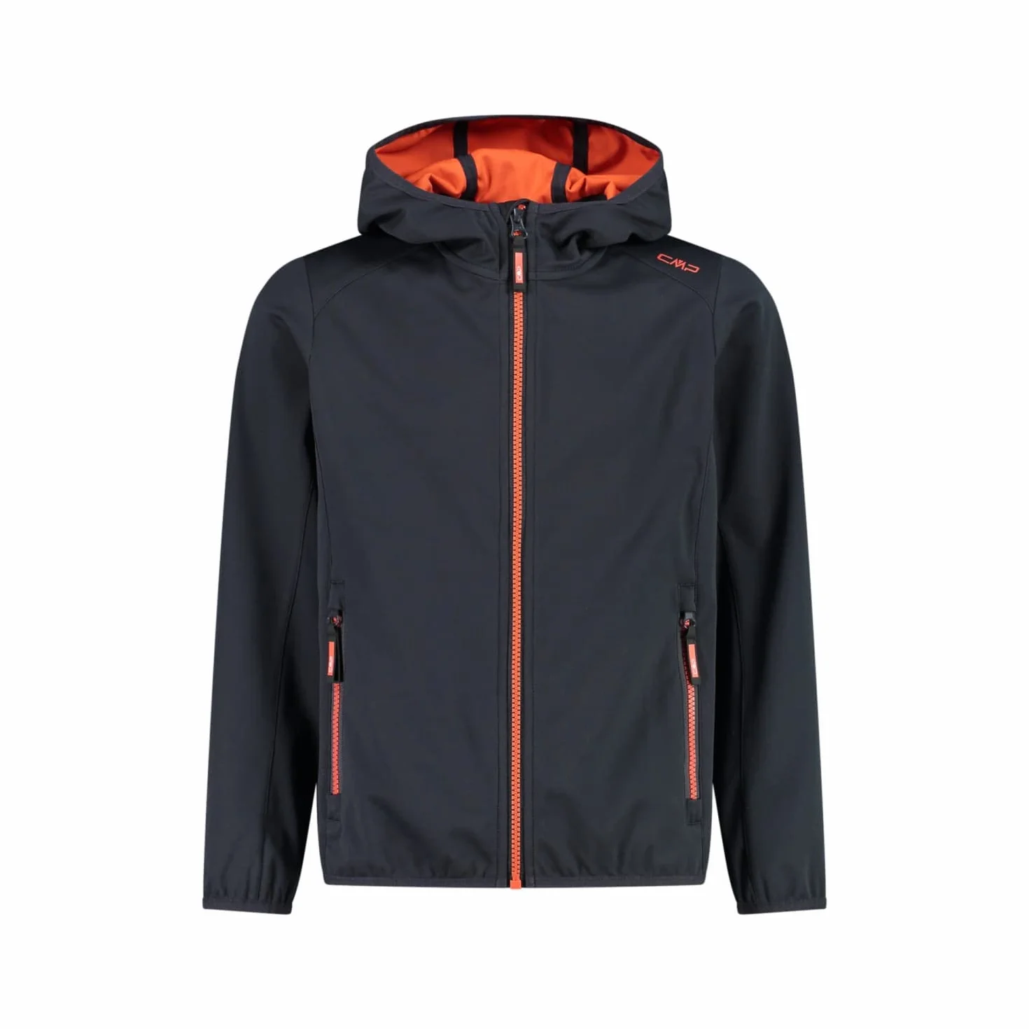 CMP - Giacca in light softshell da bambini con cappuccio fisso, Antracite, 110