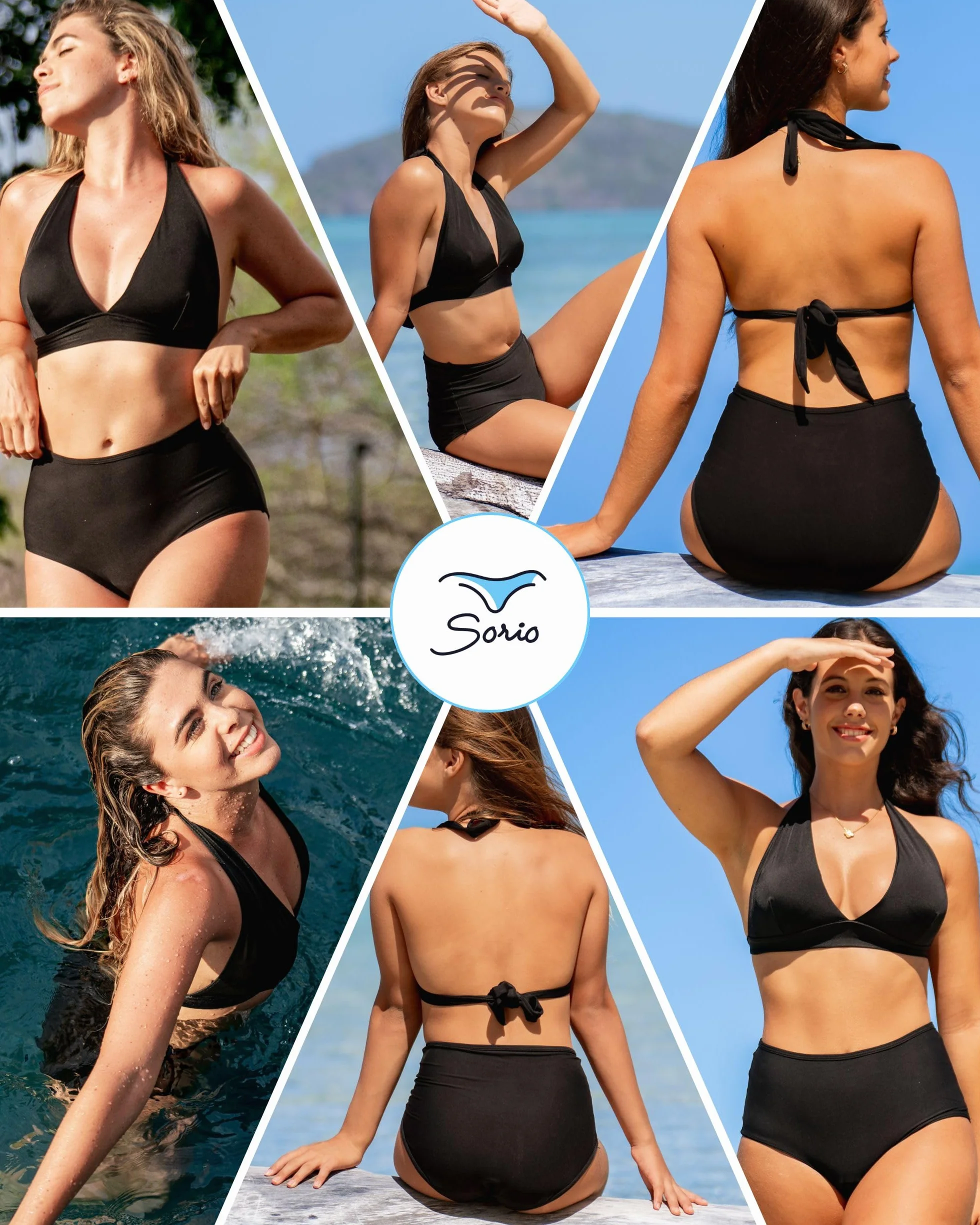 SORIO® Bikini Mestruale a Vita Alta per Donna e Ragazza - Solo Slip - Assorbente, Anti-perdite e Anti-Odore - Costume Mestruale per Ciclo Medio - Coprente, Confortevole e Discreto - Naya
