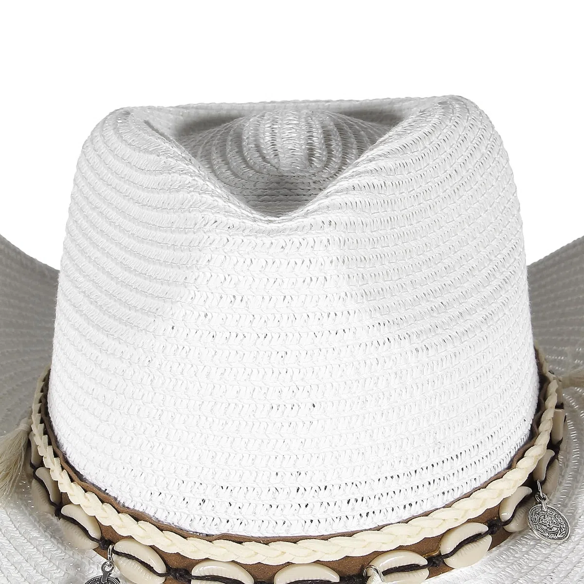 EOZY Cappello da Cowboy, Cappello di Paglia da Uomo, Cappello Estivo da Western, Protezione UV, Cappello da Sole Panama