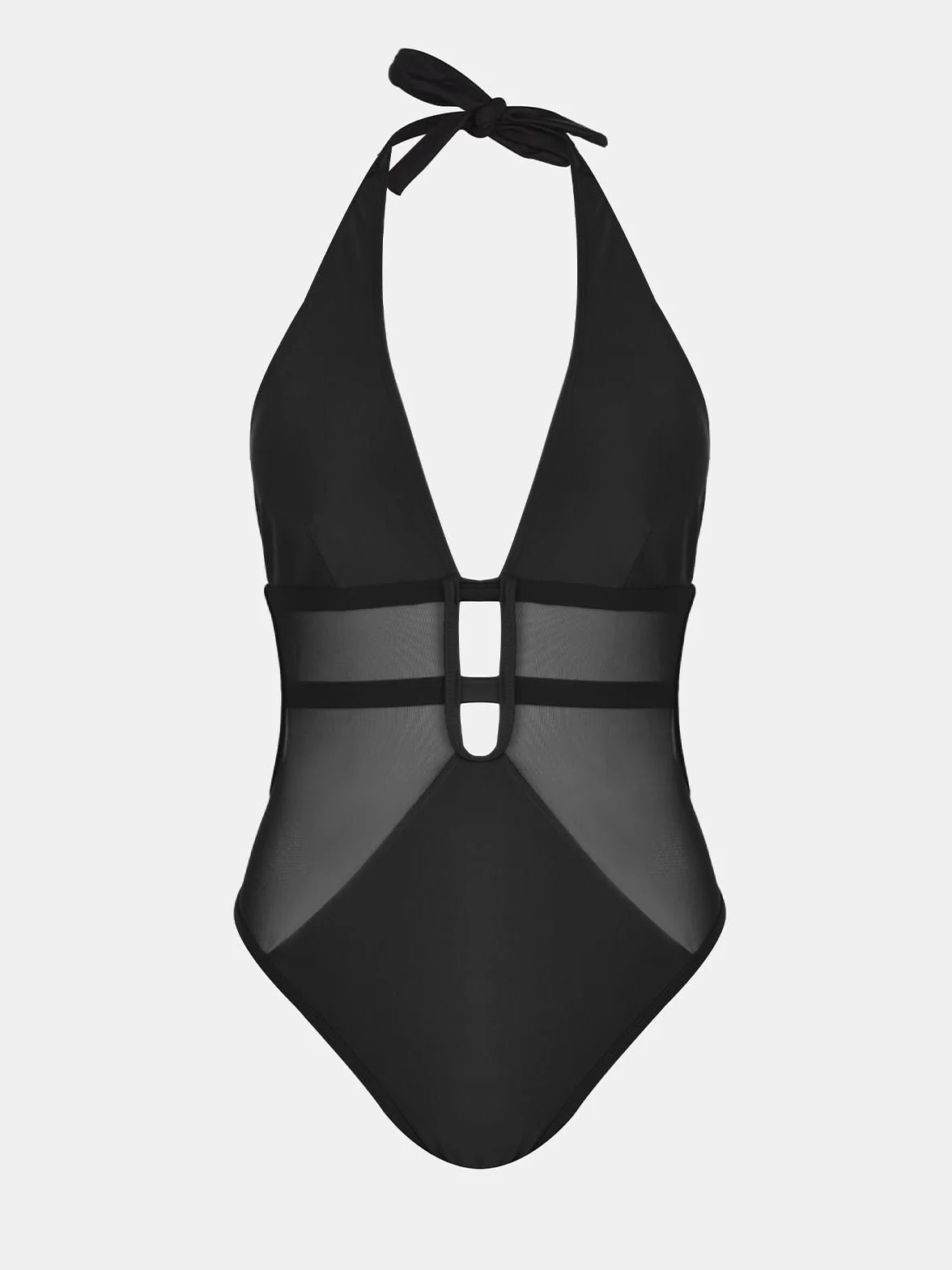 CUPSHE Costume da bagno intero da donna con scollo a V profondo e allacciatura posteriore in rete