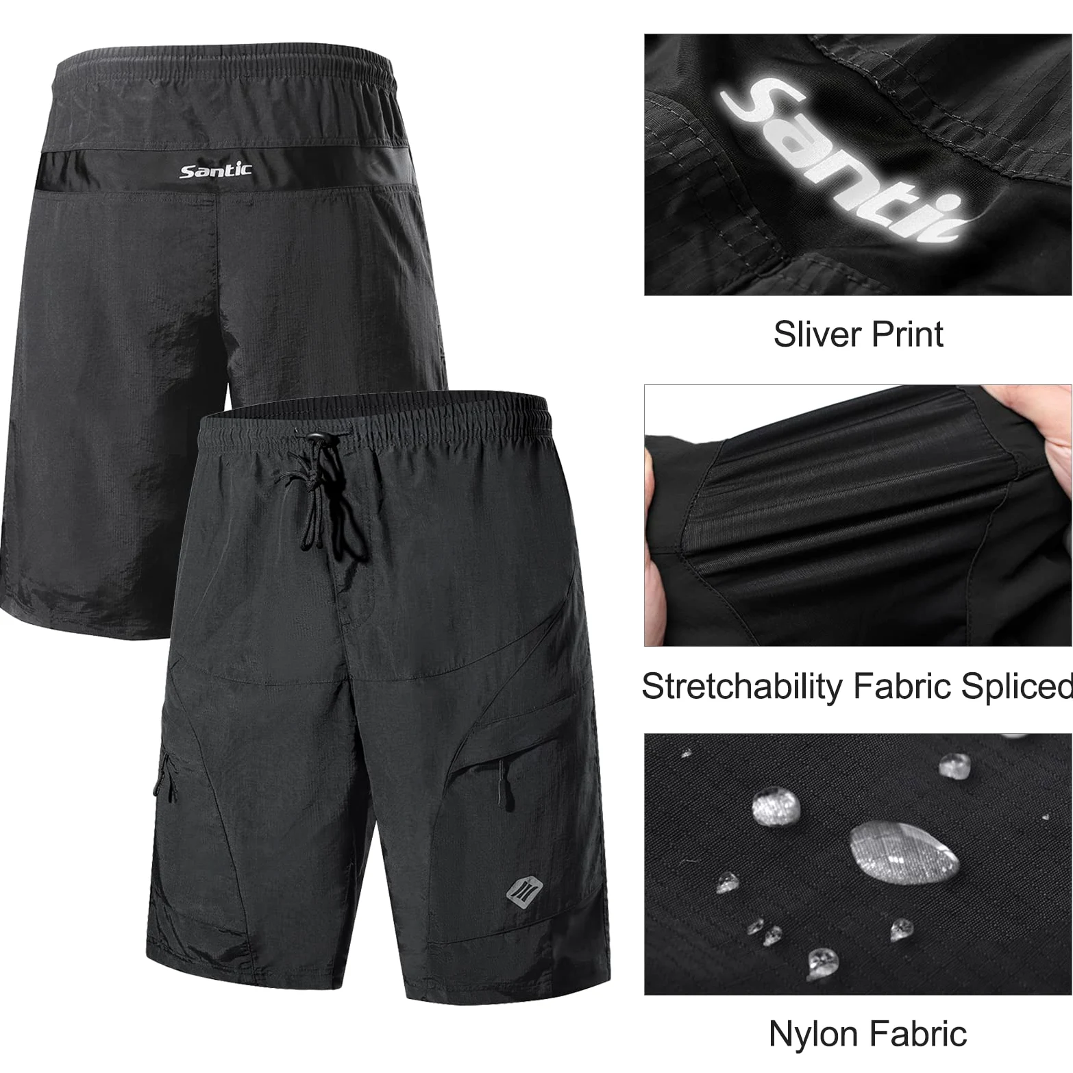 Santic Pantaloncini Ciclismo Uomo Pantaloncini Ciclista Pantaloncini Bicicletta Ciclismo Uomo