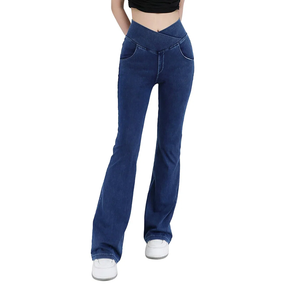 Pantaloni di Jeans Per Incinta Vita Alta Dimagrante Borse Denim Fitness Pantaloni A Zampa Per Le Donne Elastici Stretti Stretti Sportivi Yoga Capispalla Casual Pantaloni corti Jeans Uomo