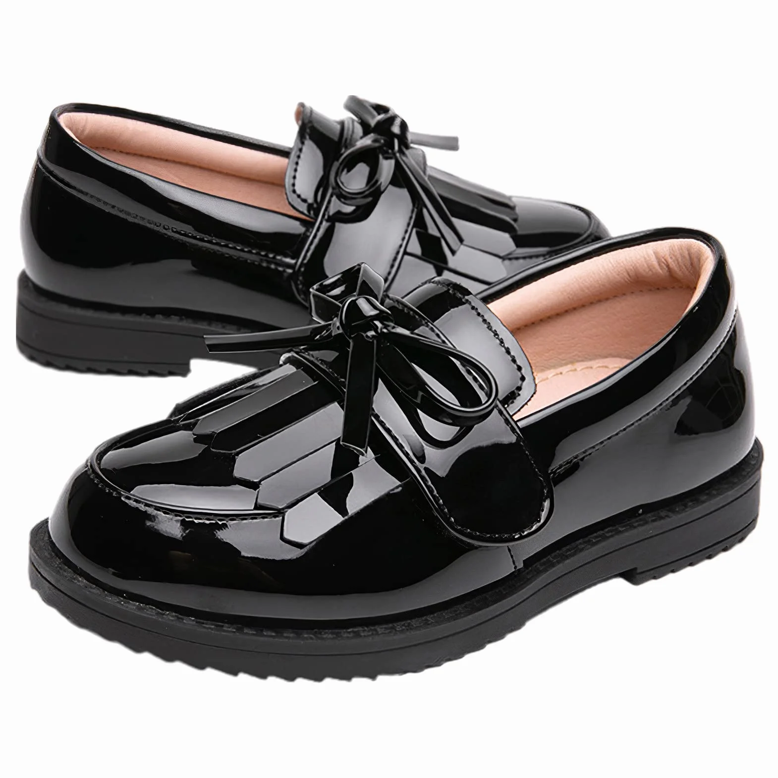 Ragazze Scivolare su Oxford Scarpe Bambino Matrimonio Chiesa Microfibra Scuola Uniforme Mocassini