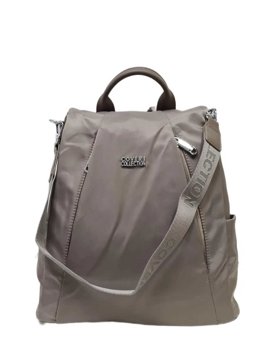 Zaino casual Nylon Impermeabile sistema antifurto, convertibile in borsa a tracolla con 2 tasche frontali, ideale per il lavoro, l'università... Art.5050-16 Prodotto Originale Coveri (TAUPE)