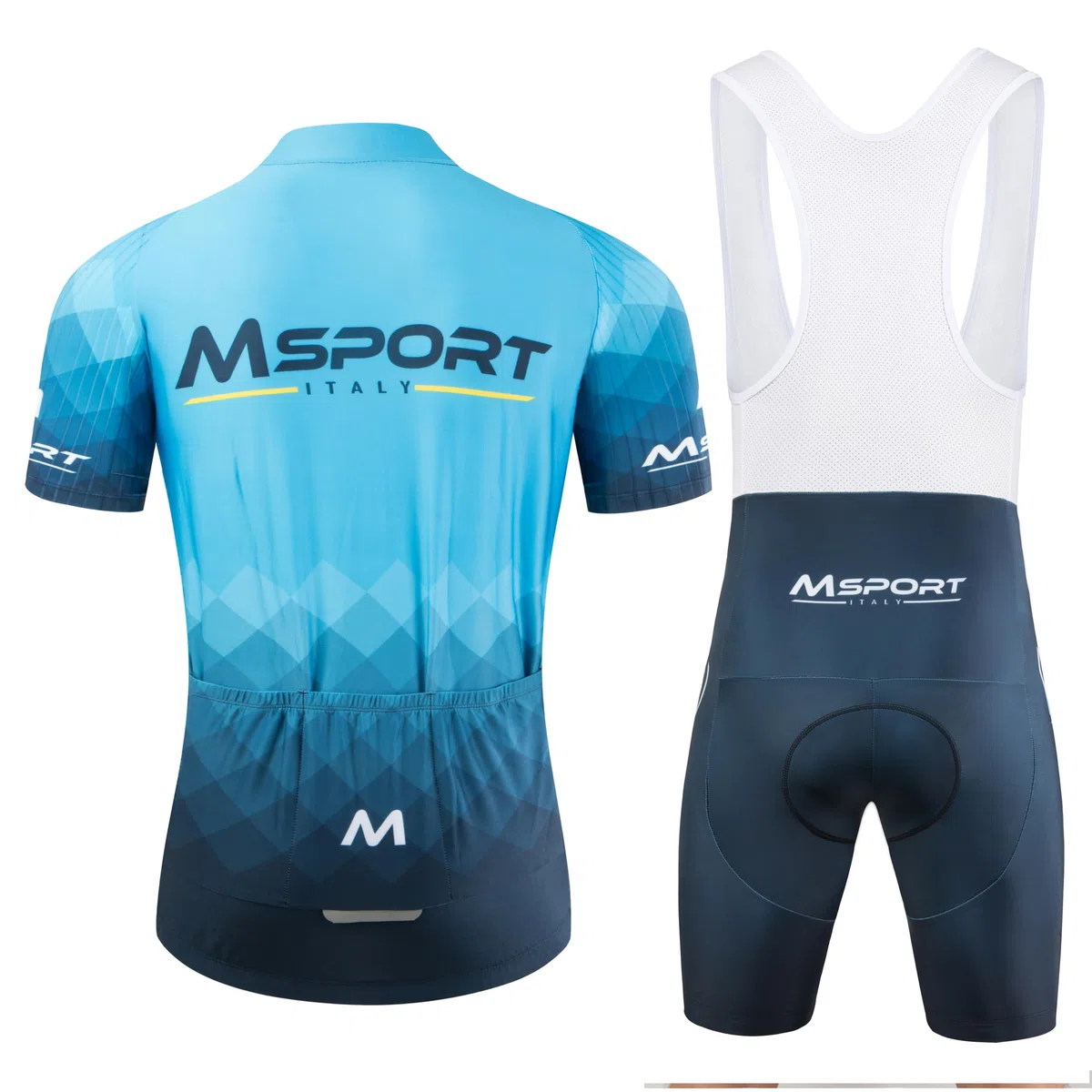 Abbigliamento Ciclismo Set Completo – Maglia + Salopette con Pantaloncini Imbottiti in Gel 5D