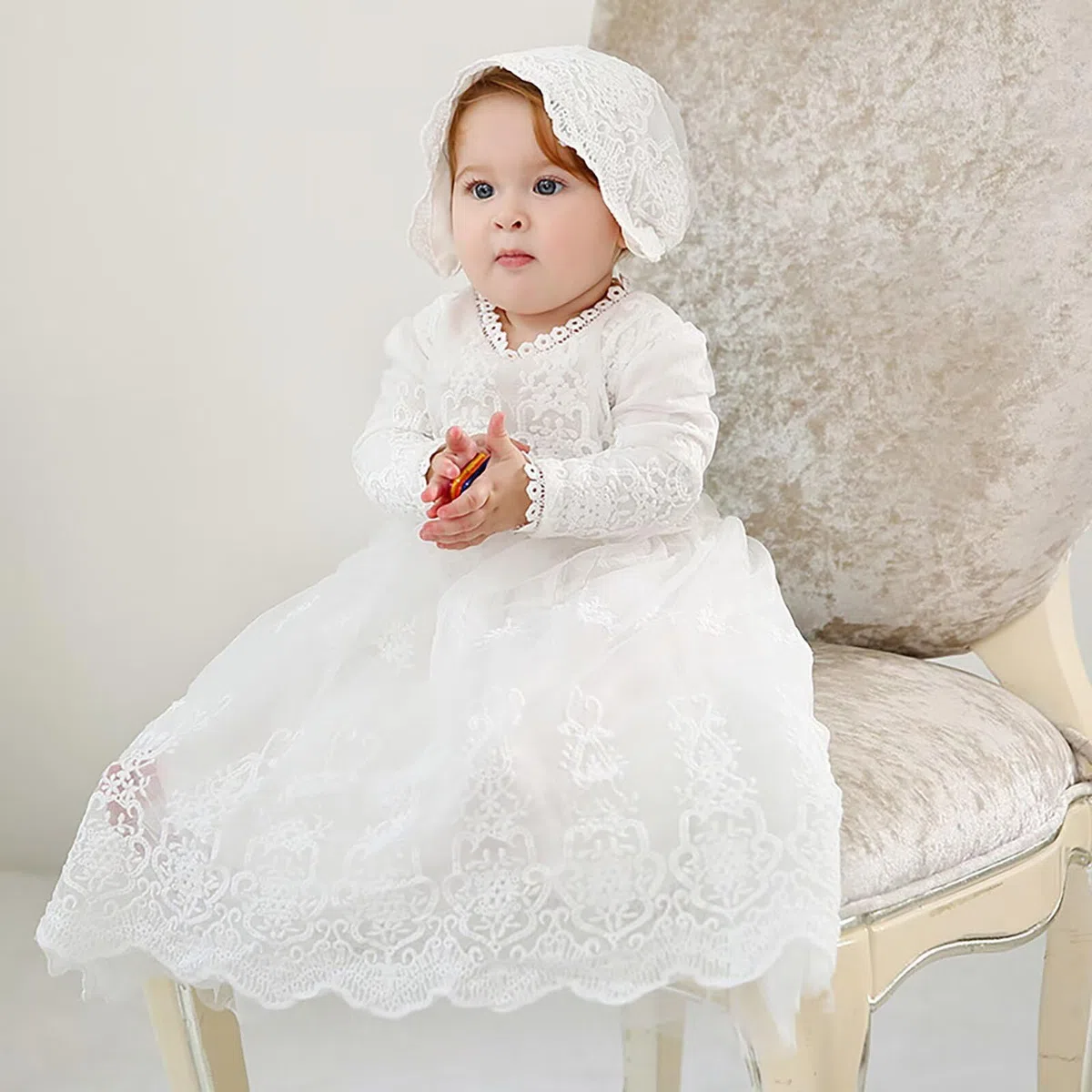 Abito Battesimo Bambina Abiti da Sposa Lunghi Bianchi Abiti da Sposa Formali per Neonati