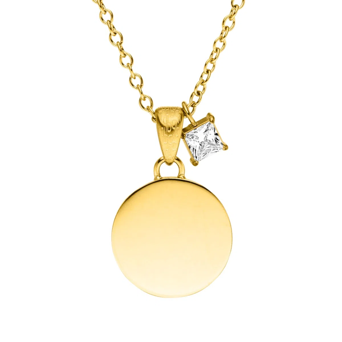 Purelei® Collana Poetic (oro, argento, oro rosa), collana da donna con ciondolo rotondo e pietra semipreziosa, catena impermeabile in acciaio inox, regalo per donne