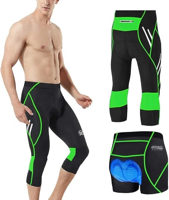 MEETWEE - Herren 3/4 Radhose Fahrradhose, Pantaloni da Ciclismo da Uomo a 3/4 Uomo