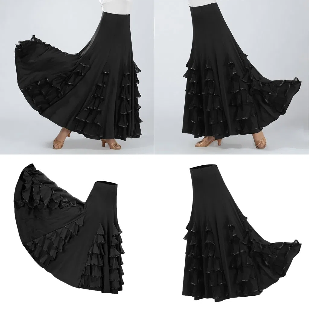 Gonna Lunga Da Donna a Ruota, Gonna Da Ballo, Gonna Lunga Da Ballo Da Sala, Abito Da Flamenco, Costume Latino