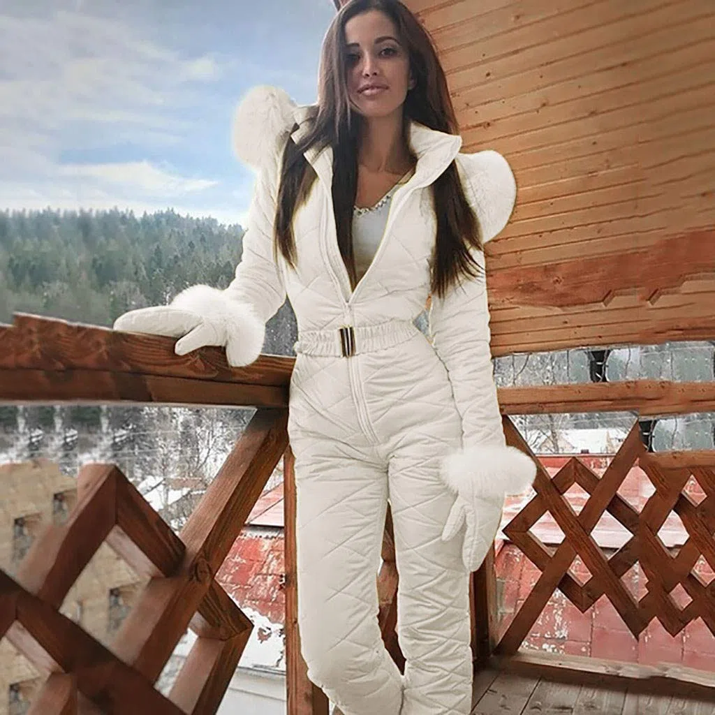 MJGkhiy Tuta Da Neve Donna Curvy Invernale Outfit Tute Da Sci Giacca Montagna Con Cerniera Salopette Snowboard Termico Sci Tuta Completa Casual Impermeabile Abbigliamento Da Sci Per Andare Sulla Neve