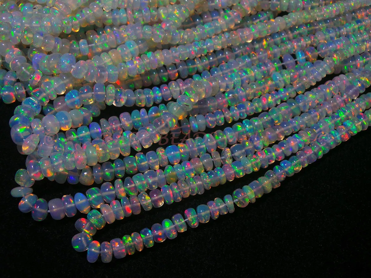 Artist Unknown Si-1170 - Perline di opale etiope, rondelles naturali di opale, 2,5-4,5 mm, filo da 40,6 cm, per la creazione di gioielli