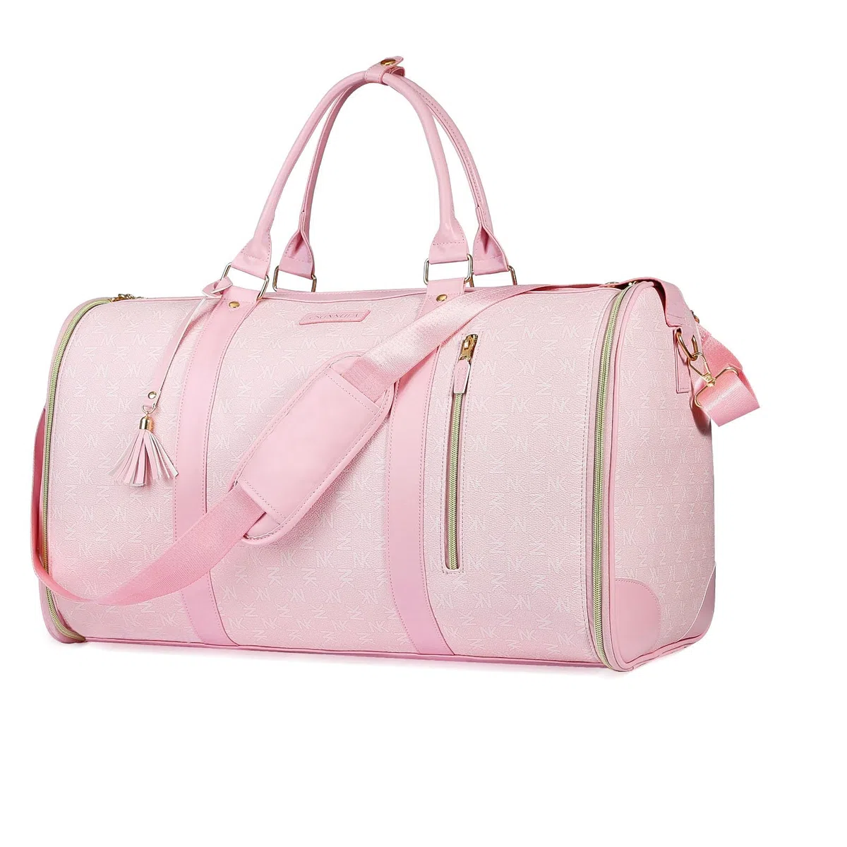 Borsa Porta Abiti da Viaggio Convertibile 50L, 2-in-1 Borsone con Pouch Scarpe Impermeabile e Sistema Anti-Piega per Uomo e Donna - Ideale per Viaggi di Lavoro e Vacanze(Rosa)