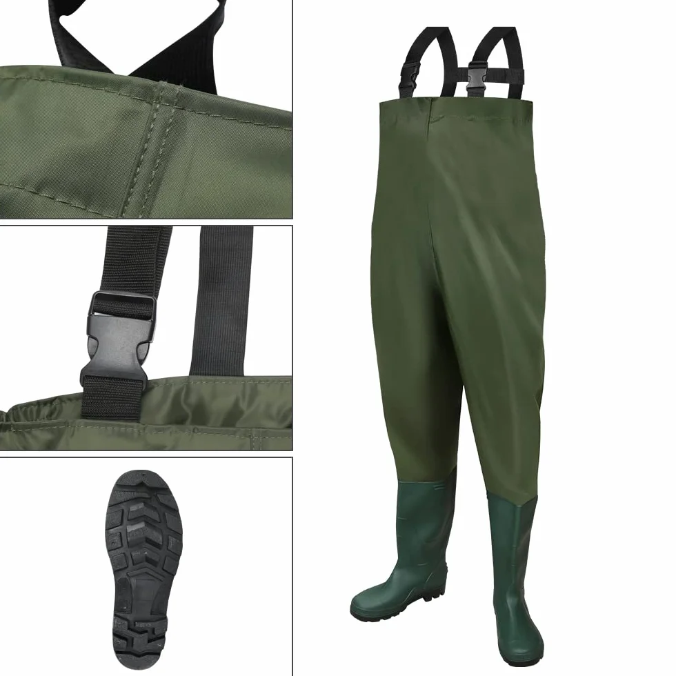 Wathose Uomo Impermeabile, Pantaloni da pescatore Impermeabile con Stivali, Wathose Neoprene 70D Nylon per pesca, fattorie, lavori di costruzione