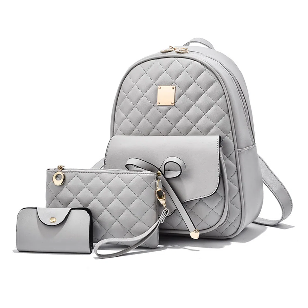 NICOLE & DORIS Zaino Donna Zaini in Pelle Piccoli Zaino e Portafoglio Donna Zainetto Mini Zainetti Ragazza Carino Daypack Zaino da Giorno 3 Pezzi