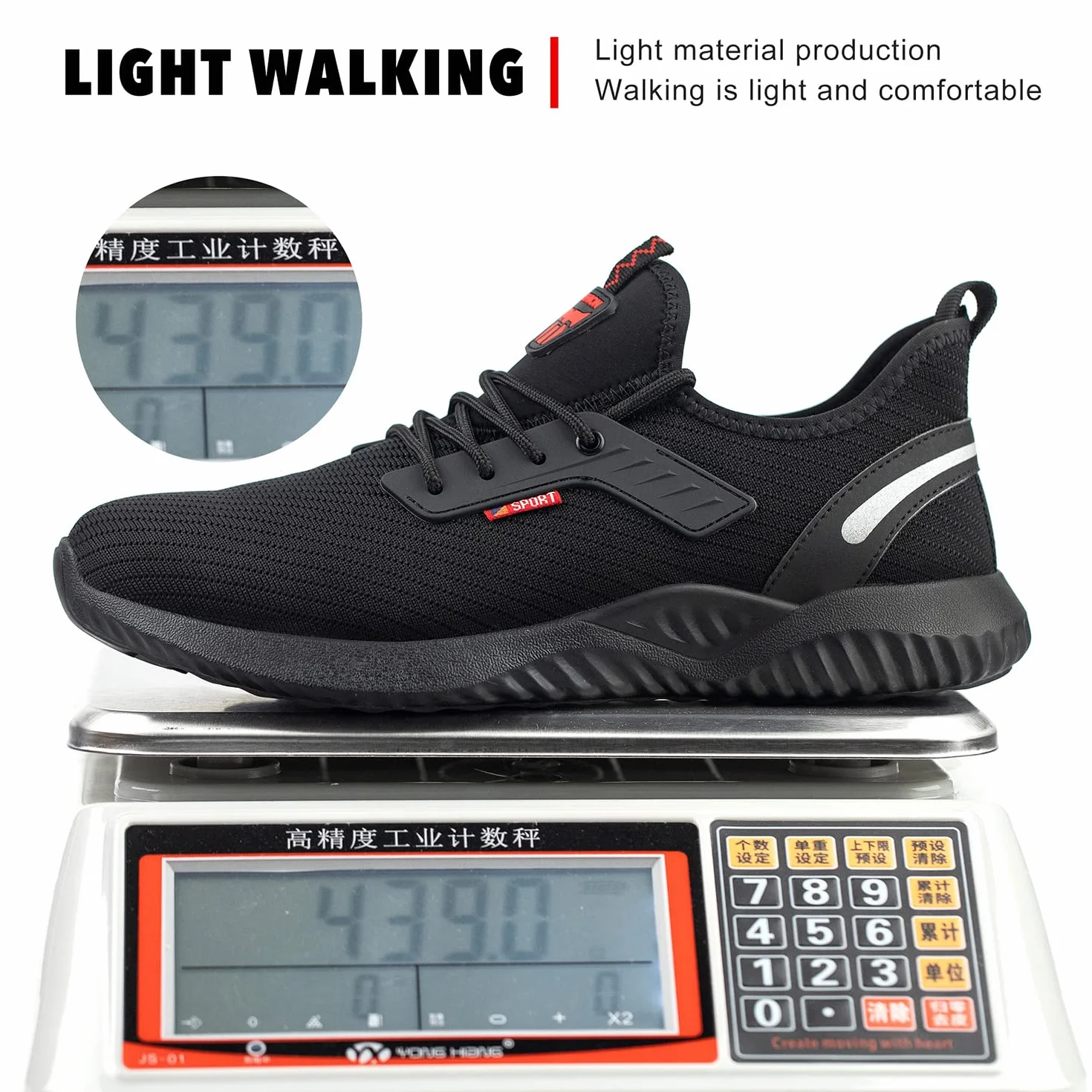 Calish Scarpe Antinfortunistiche Uomo Donna Scarpe da Lavoro con Punta in Acciaio Leggere Comode Scarpe Sicurezza Sportive Scarpe da Cantiere Antiscivolo Traspiranti
