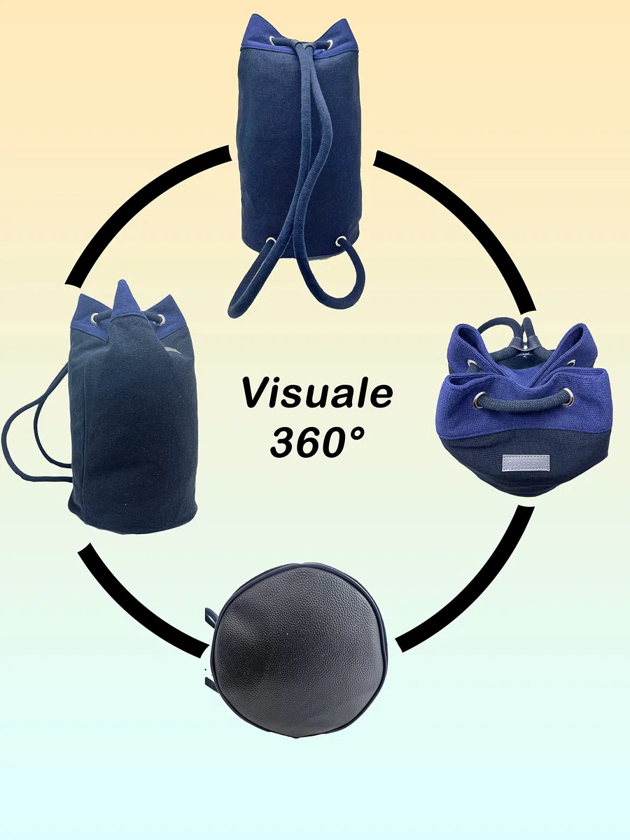 Zaino a corda/Sacca Mare - Borsa multiuso per palestra o viaggio - Prodotto artigianle - Made in Italy