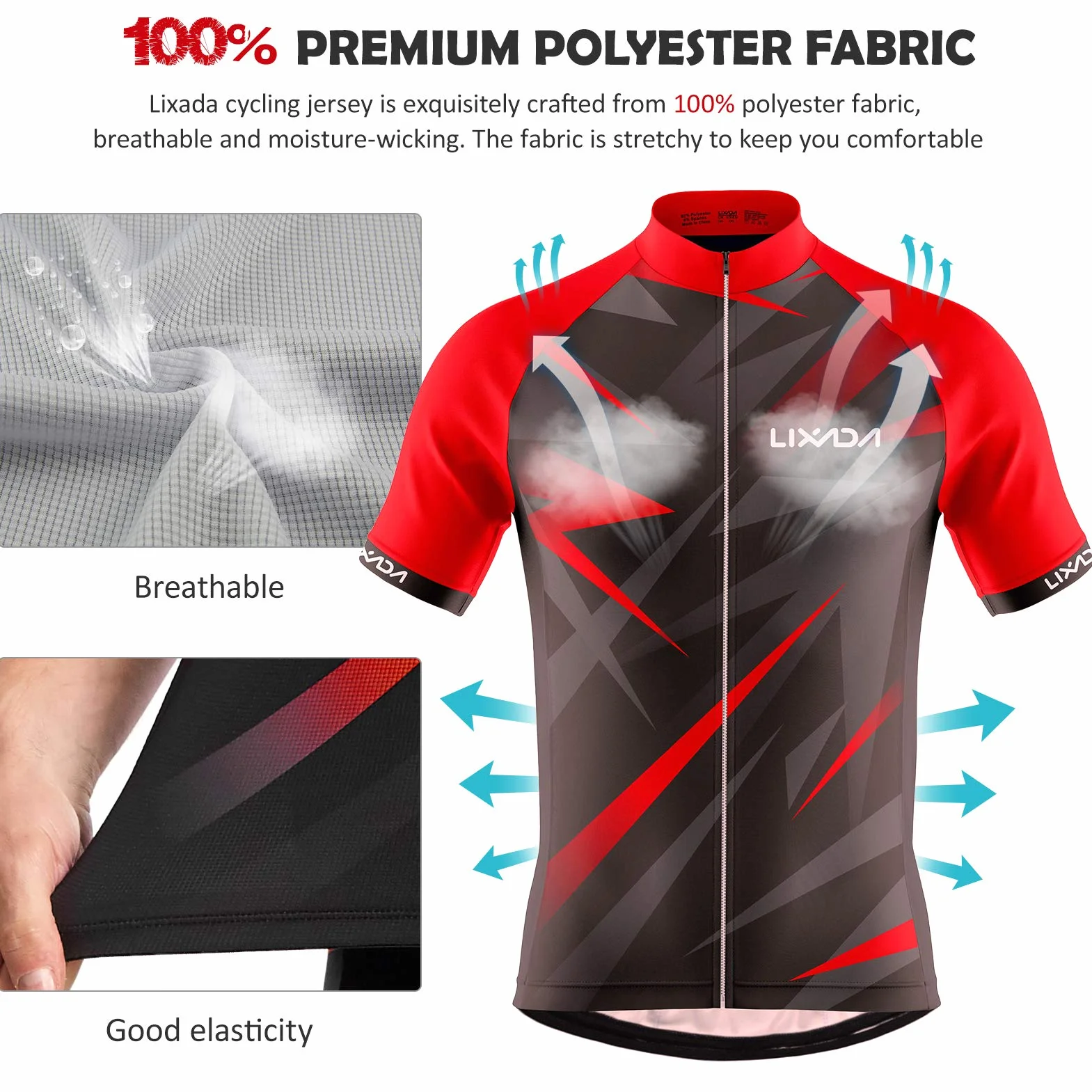Lixada Tuta da Bicicletta MTB Estiva da Uomo Traspirante Asciugatura Veloce Manica Corta e Pantaloncini Imbottiti Maglia da Ciclismo, S-2XL