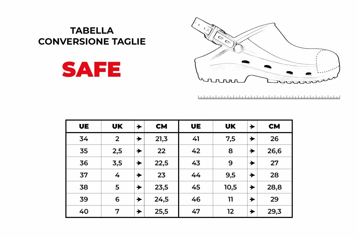 REPOSA Safe - Zoccoli Sanitari Donna e Uomo in Gomma, Ciabatte Sanitarie Anatomiche con Laccetto Regolabile, Suola Antiscivolo e Puntale di Sicurezza in Acciaio, Scarpe Sanitarie Antishock Traspiranti