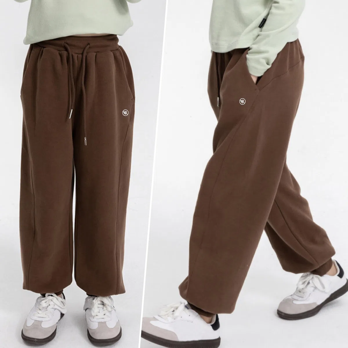 Rolanko Pantaloni da Jogging per Ragazze, Vita Elastica Pantaloni Sportivi in Cotone Tuta Scolastica Pantaloni da Educazione Fisica Bottoms Fit Largo