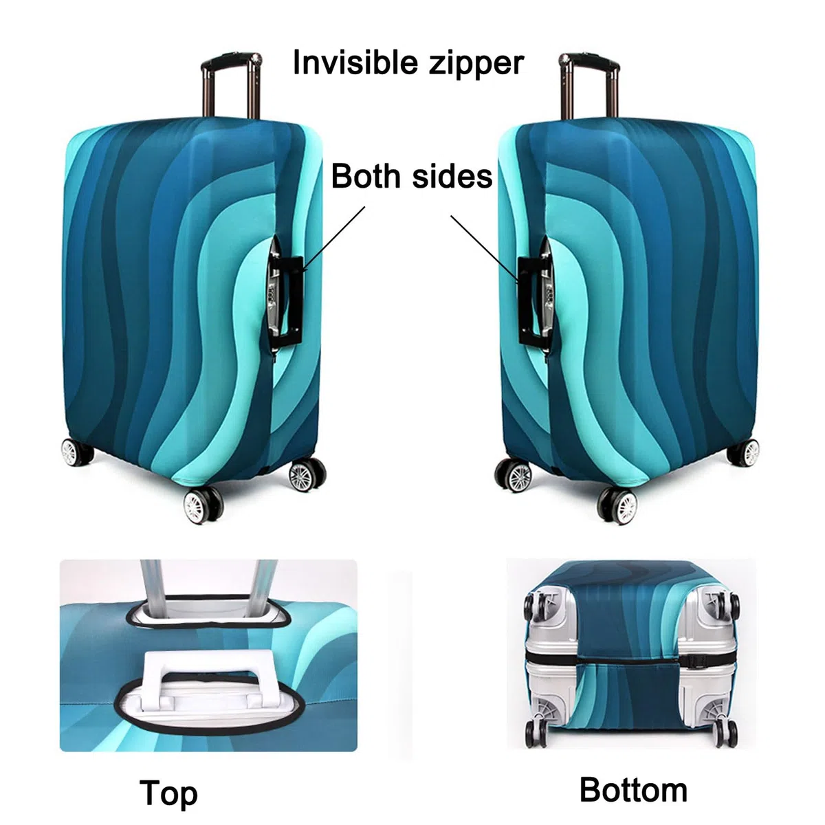 MosaiRudo Spessore Elastico Coperture per Valigie Applicare alla 18 ''-32 ''Valigie, Viaggio Luggage Trolley Case Suitcase Luggage Cover Protector (Stripe, L)